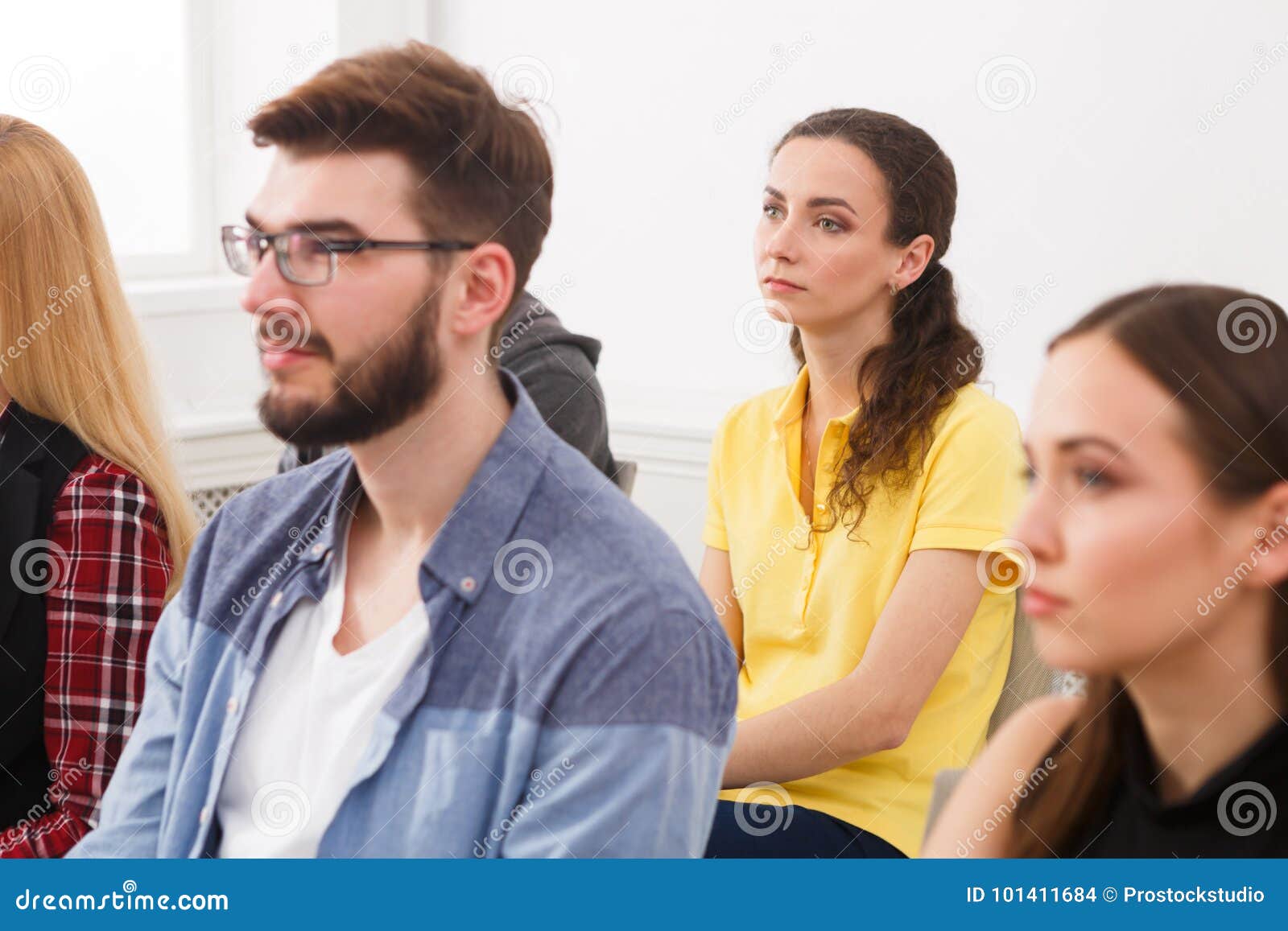 Group of People Sitting at Seminar, Copy Space Stock Photo - Image of