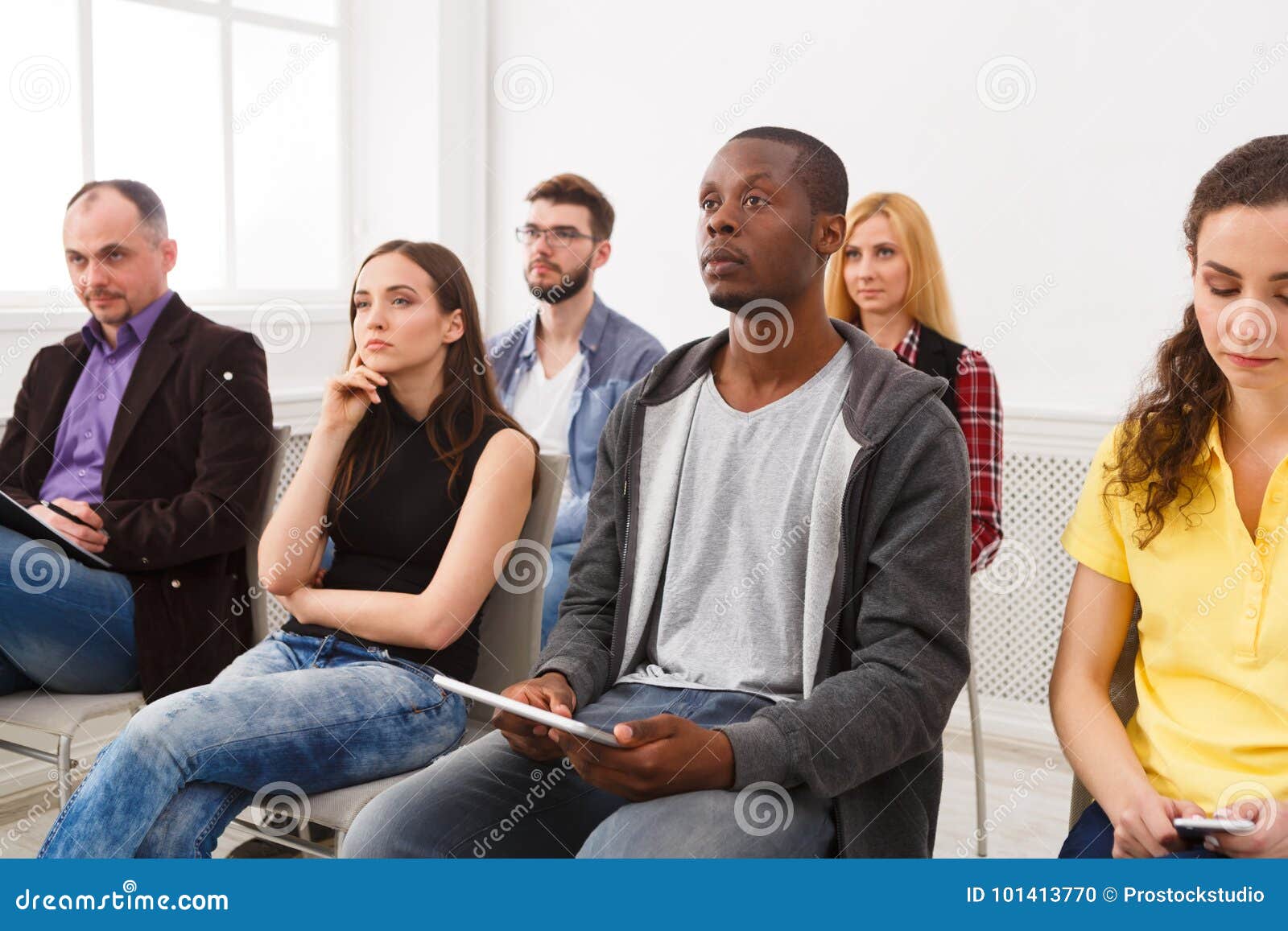 Group of People Sitting at Seminar, Copy Space Stock Photo - Image of