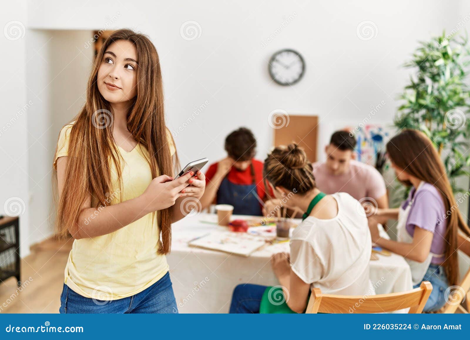 Group of People Smiling Happy Drawing at Art Studio Stock Photo - Image ...