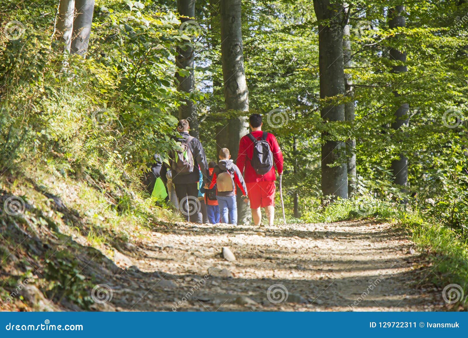 Group of People Walking by Hiking Trail Editorial Photo Image of