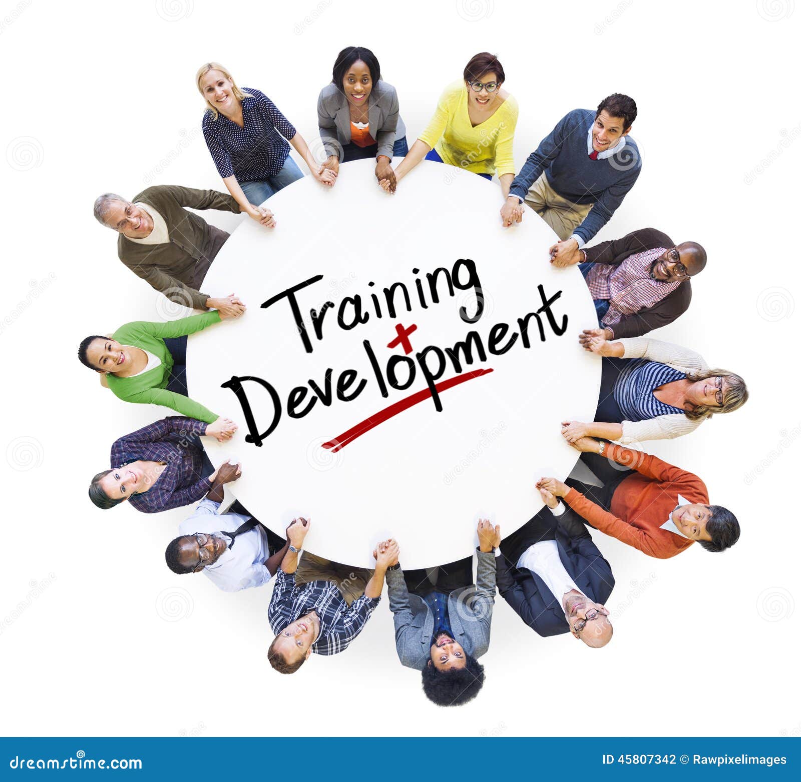 group of people and word training development