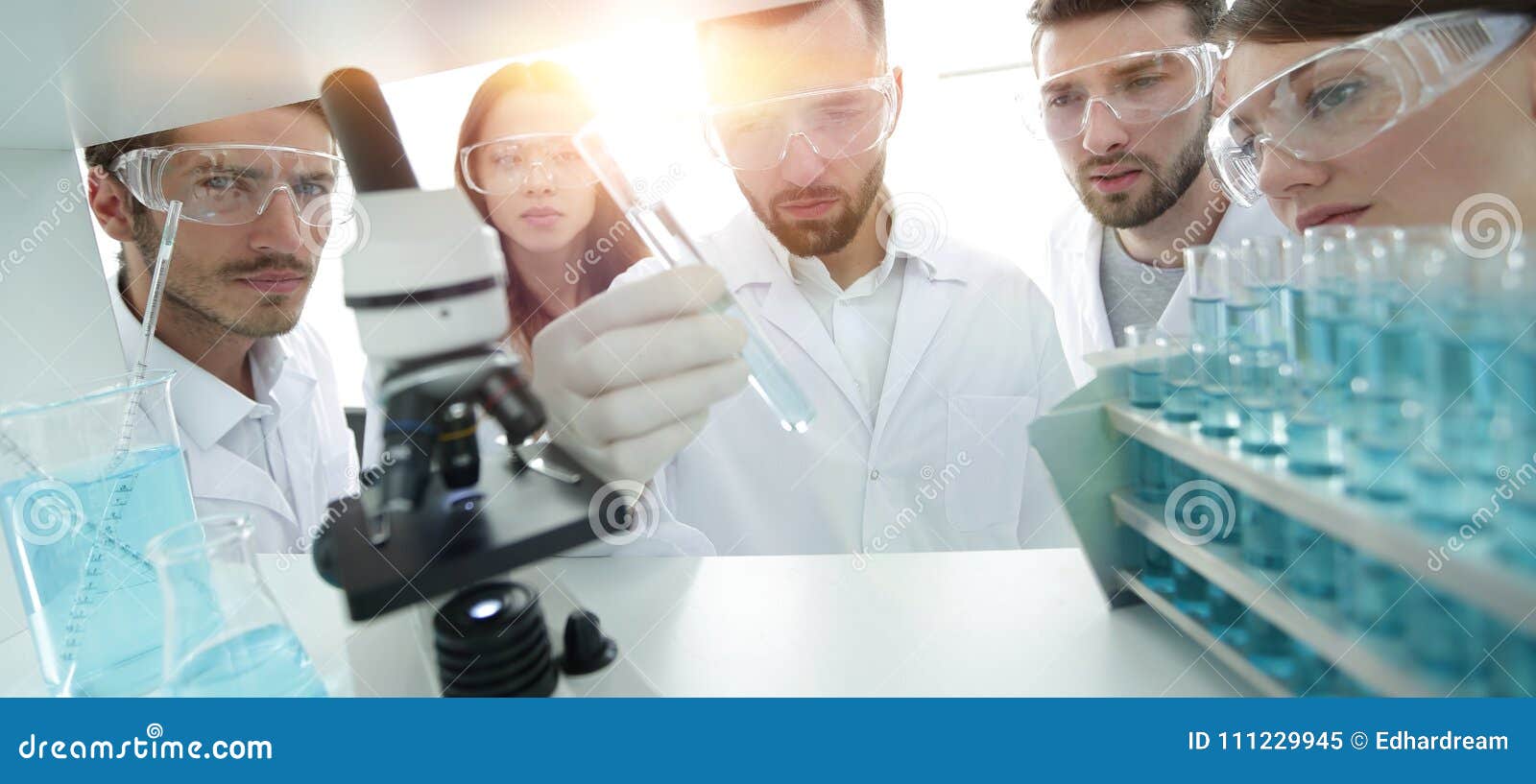 Group of Pharmacists Working in the Laboratory. Stock Image Image of