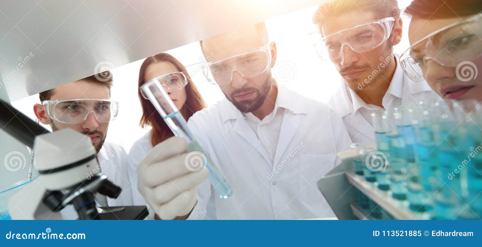 Group of Pharmacists Working in the Laboratory. Stock Image Image of