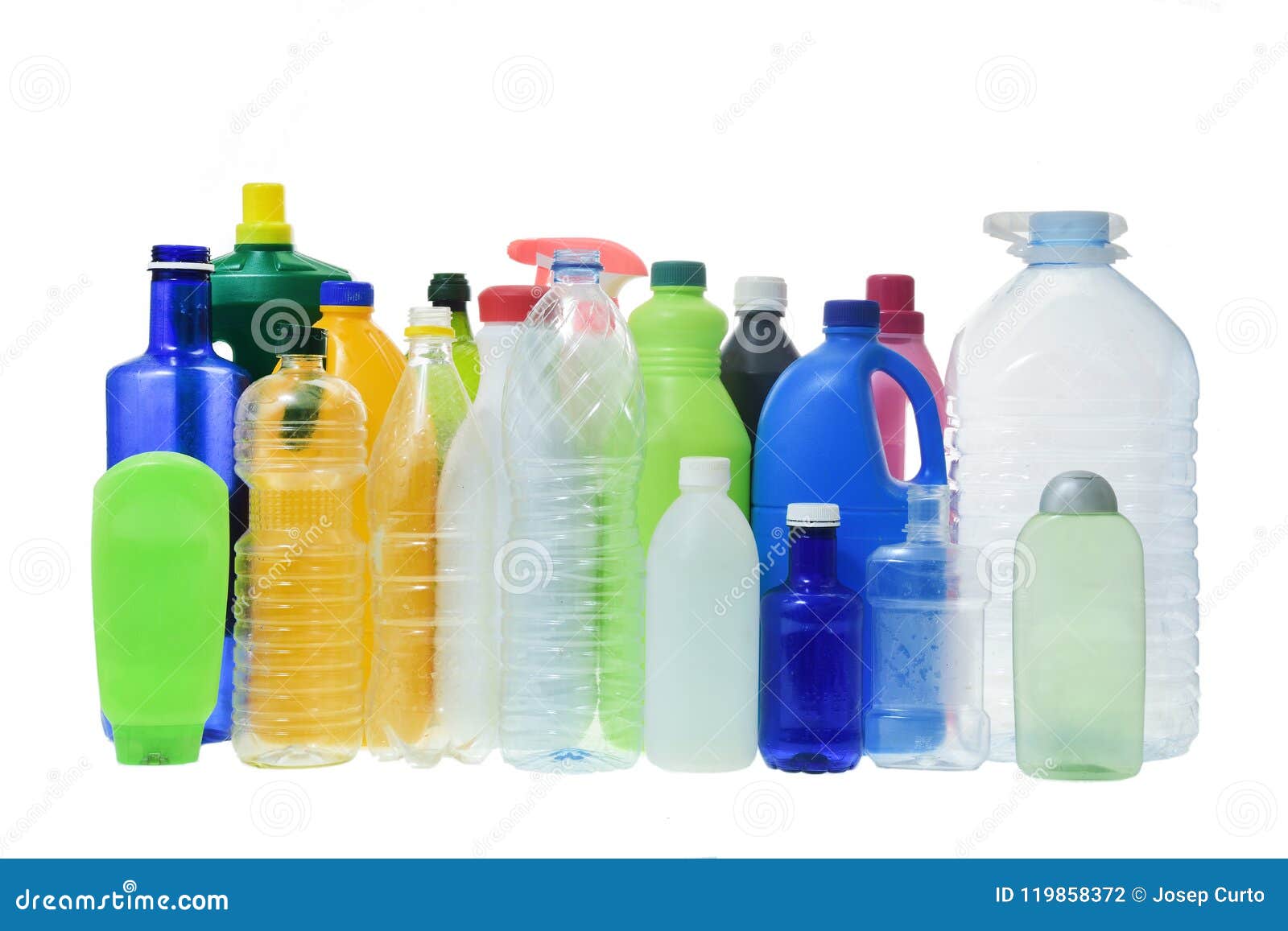 group of plastic on white background
