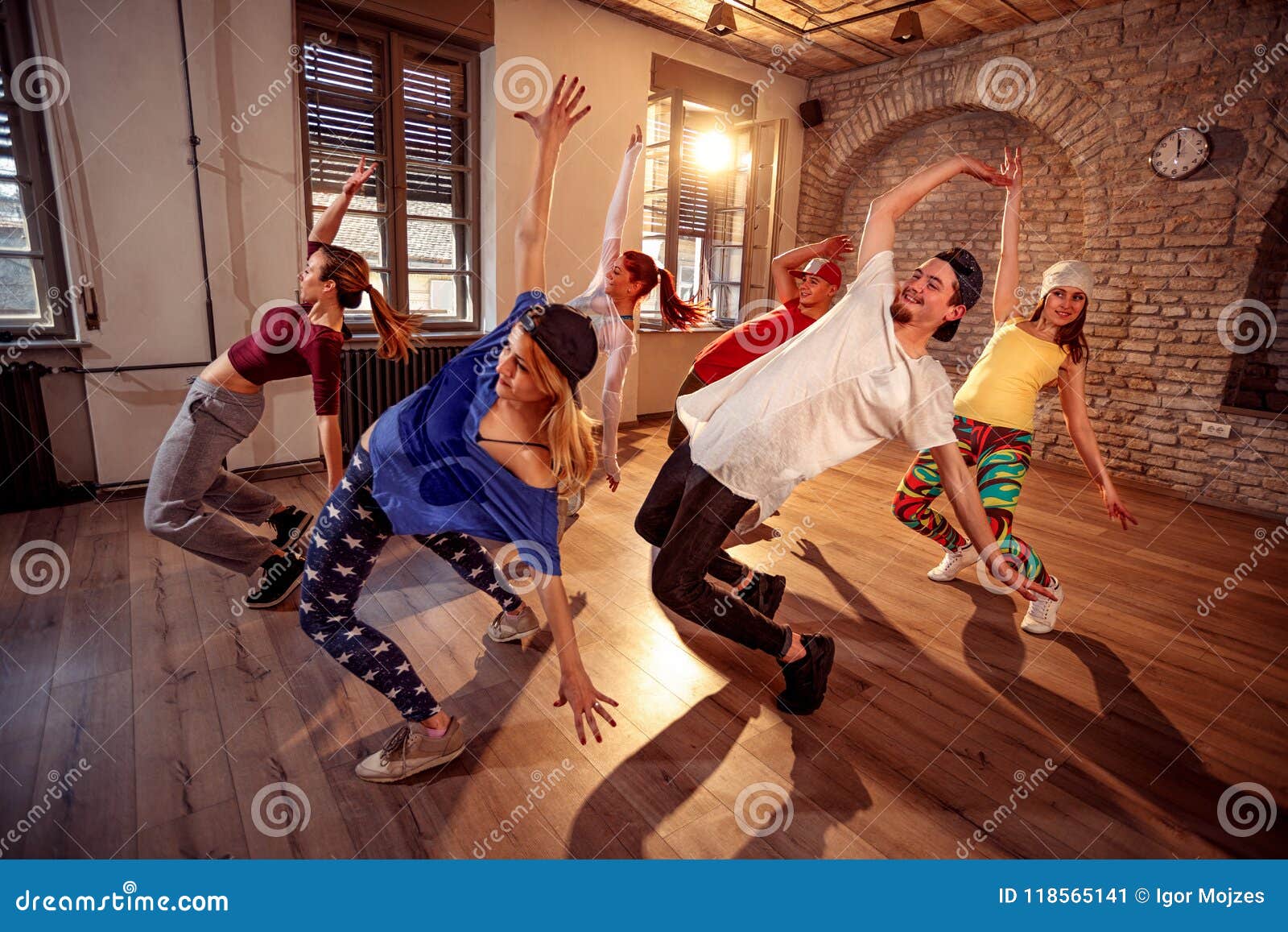 Professional Dancer Exercising Dance Training in Studio Stock Image