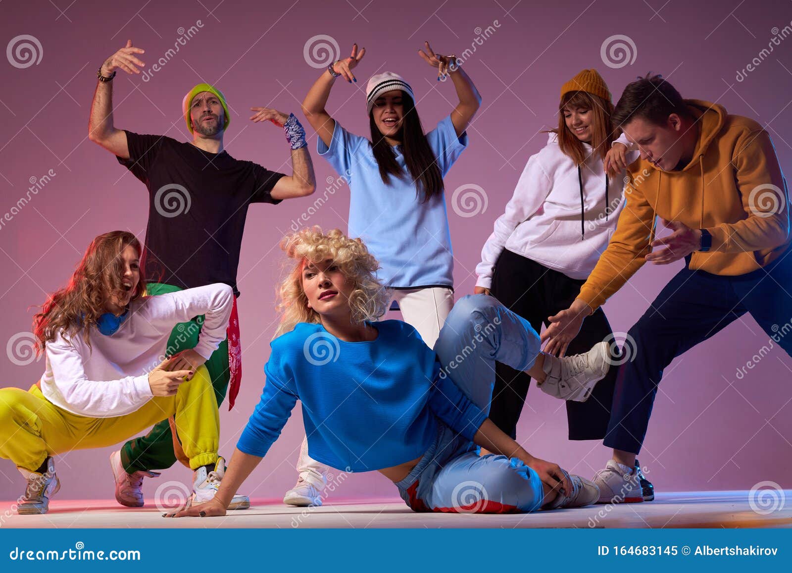 Group of Professional Team Dancing Hip Hop Stock Image Image of cool