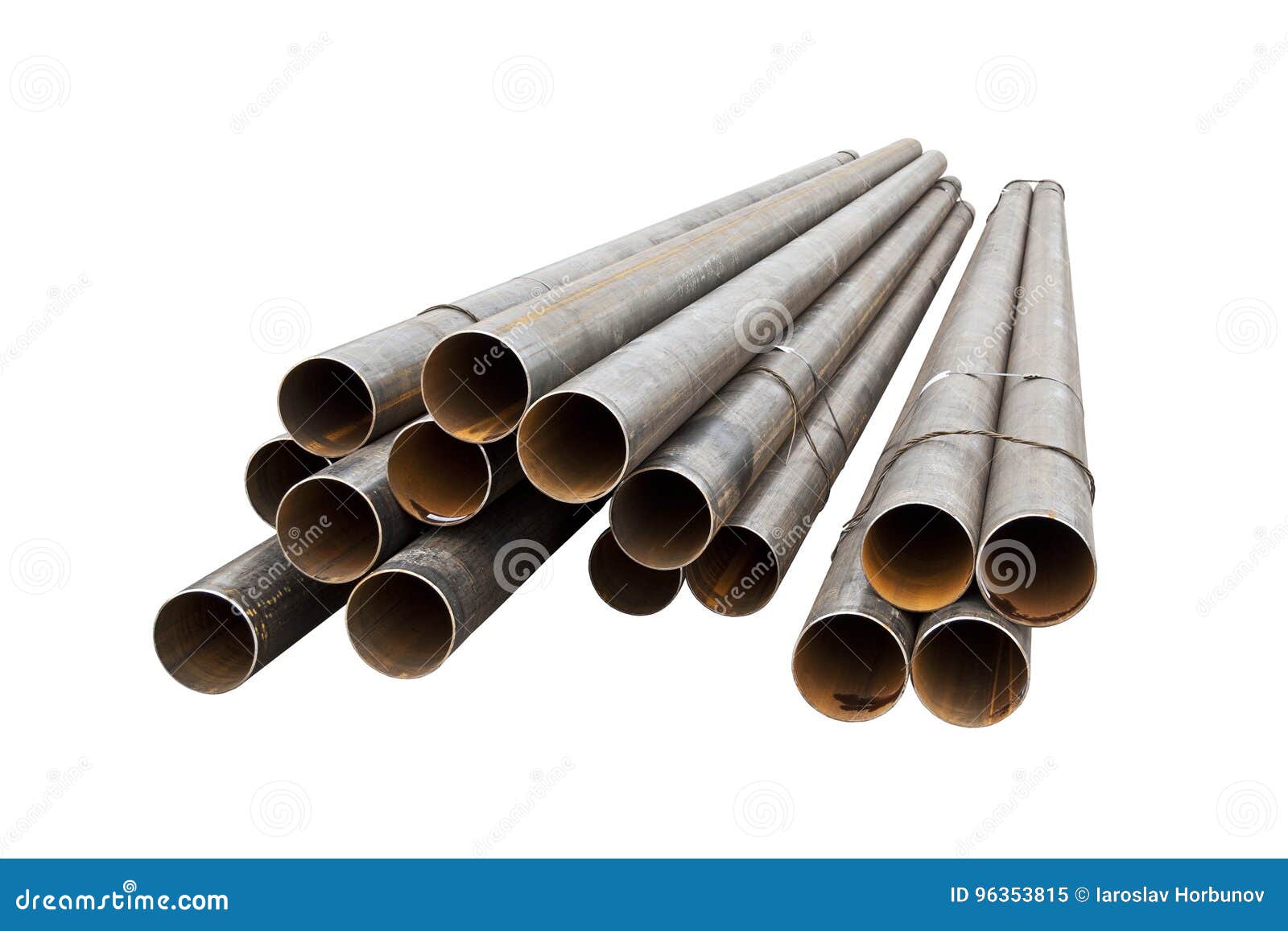Group of round metal pipe stock image. Image of machine 96353815