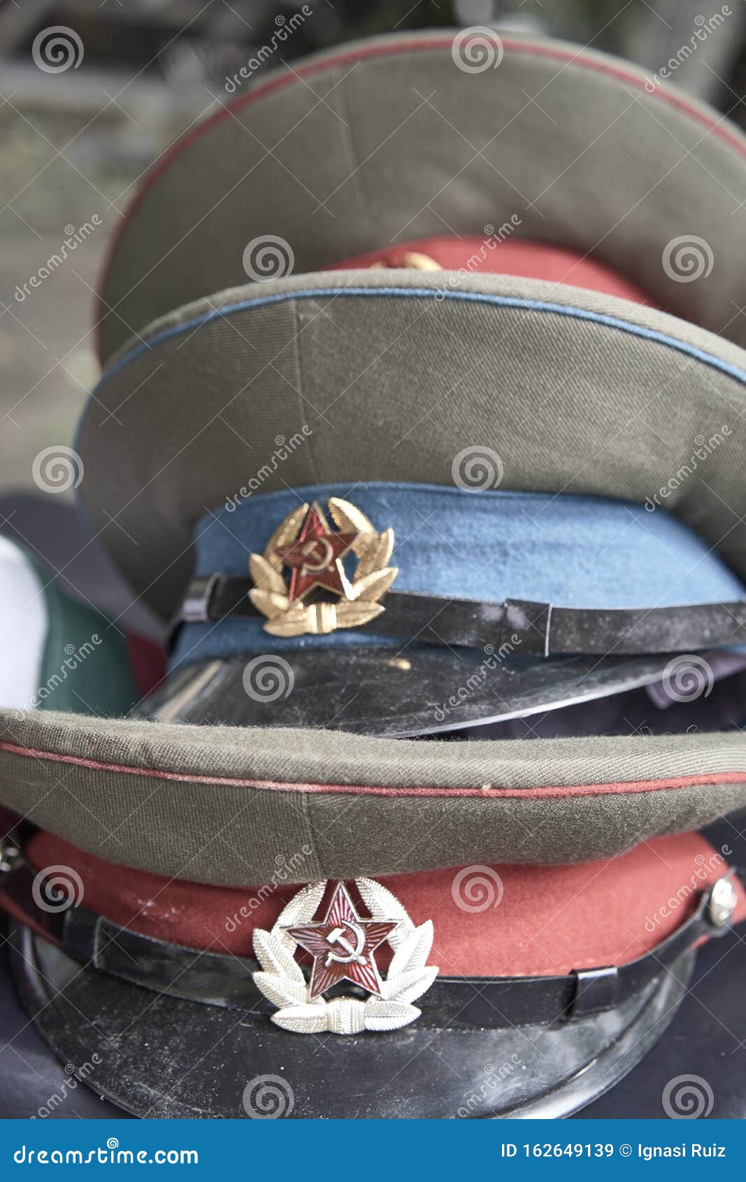 Group of Russian Military Hats . Cold War Editorial Stock Image Image