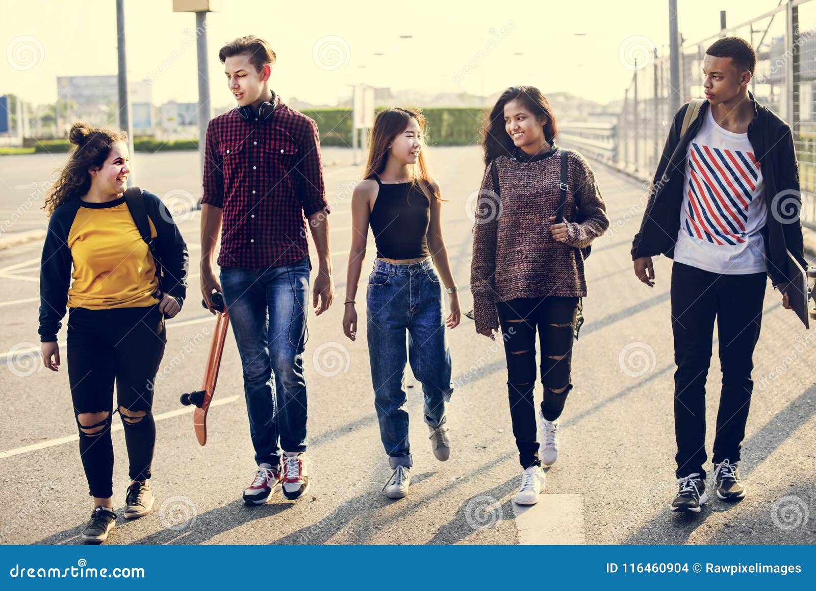 Group of School Friends Outdoors Lifestyle Stock Photo - Image of ...