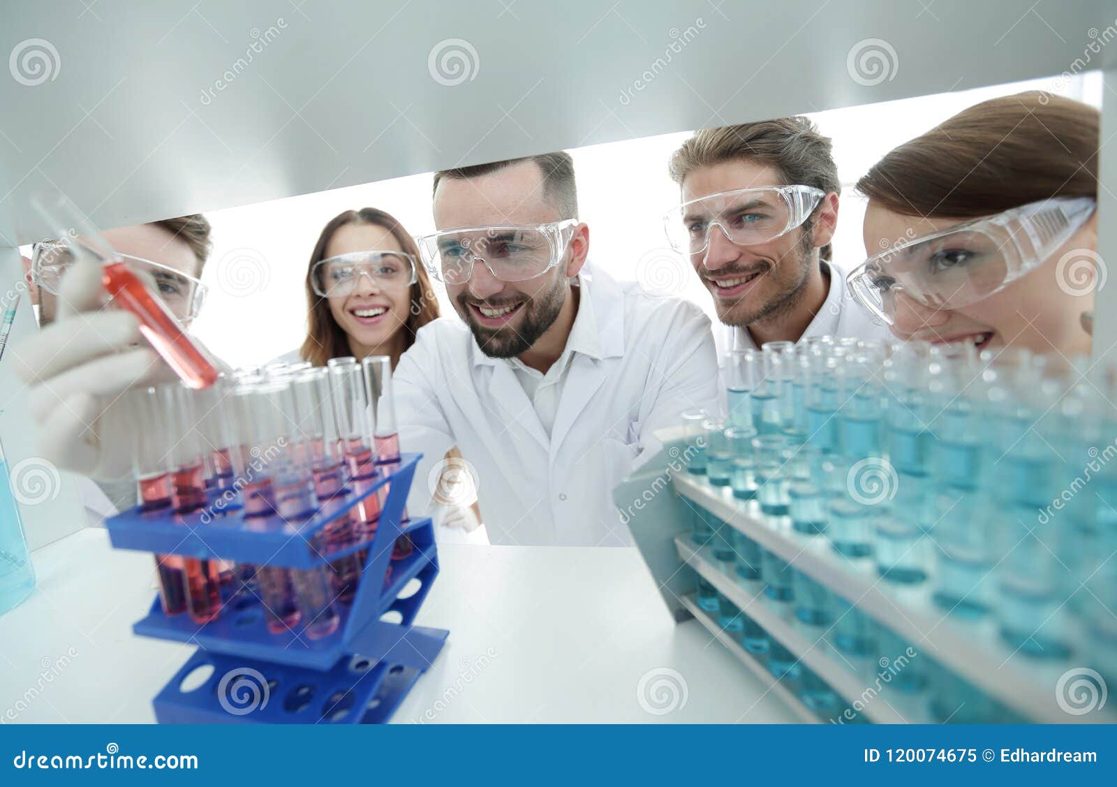 Group of Scientists and Pharmacists Working in the Laboratory Stock