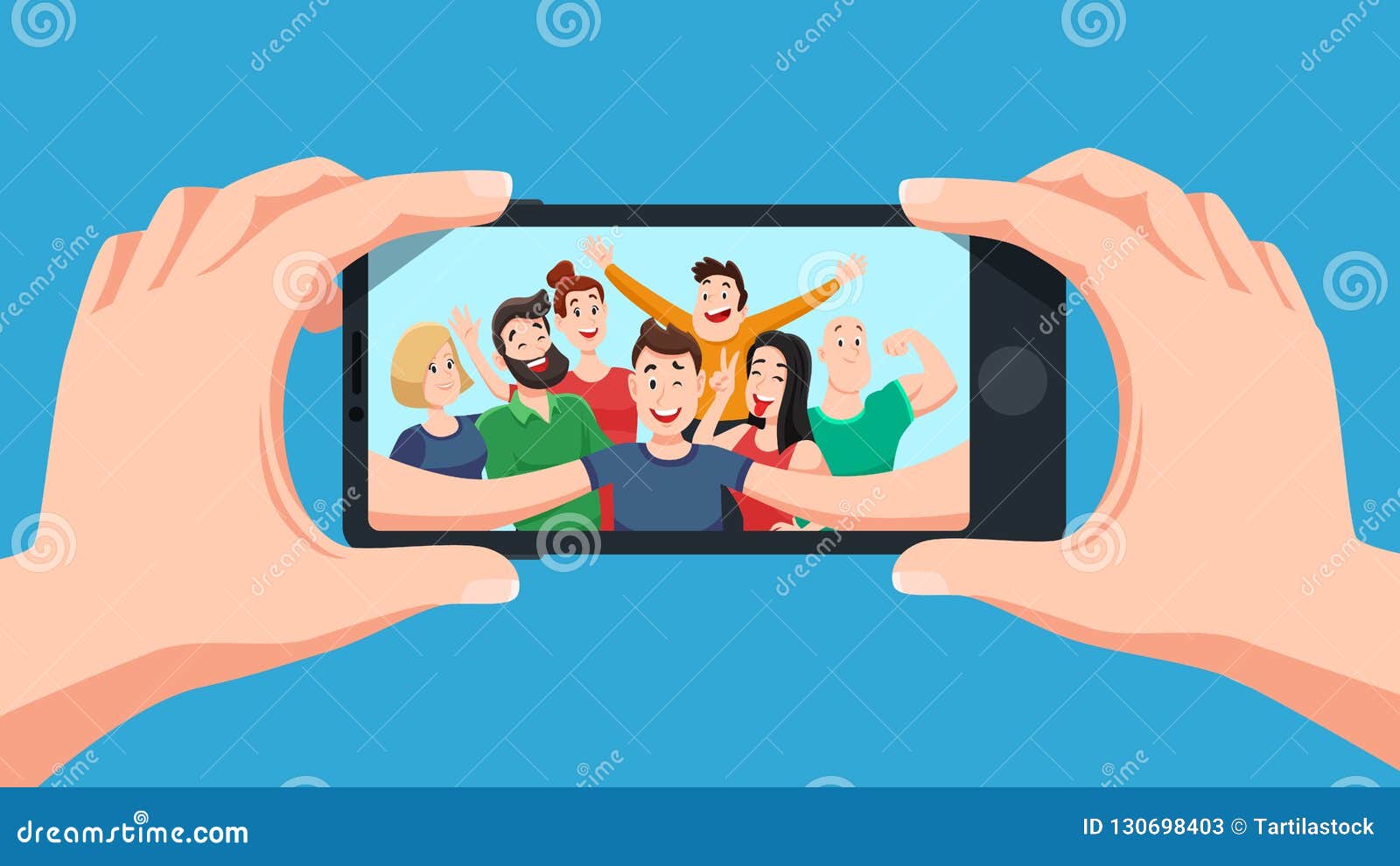 Teen friends chat on phone friendly Royalty Free Vector