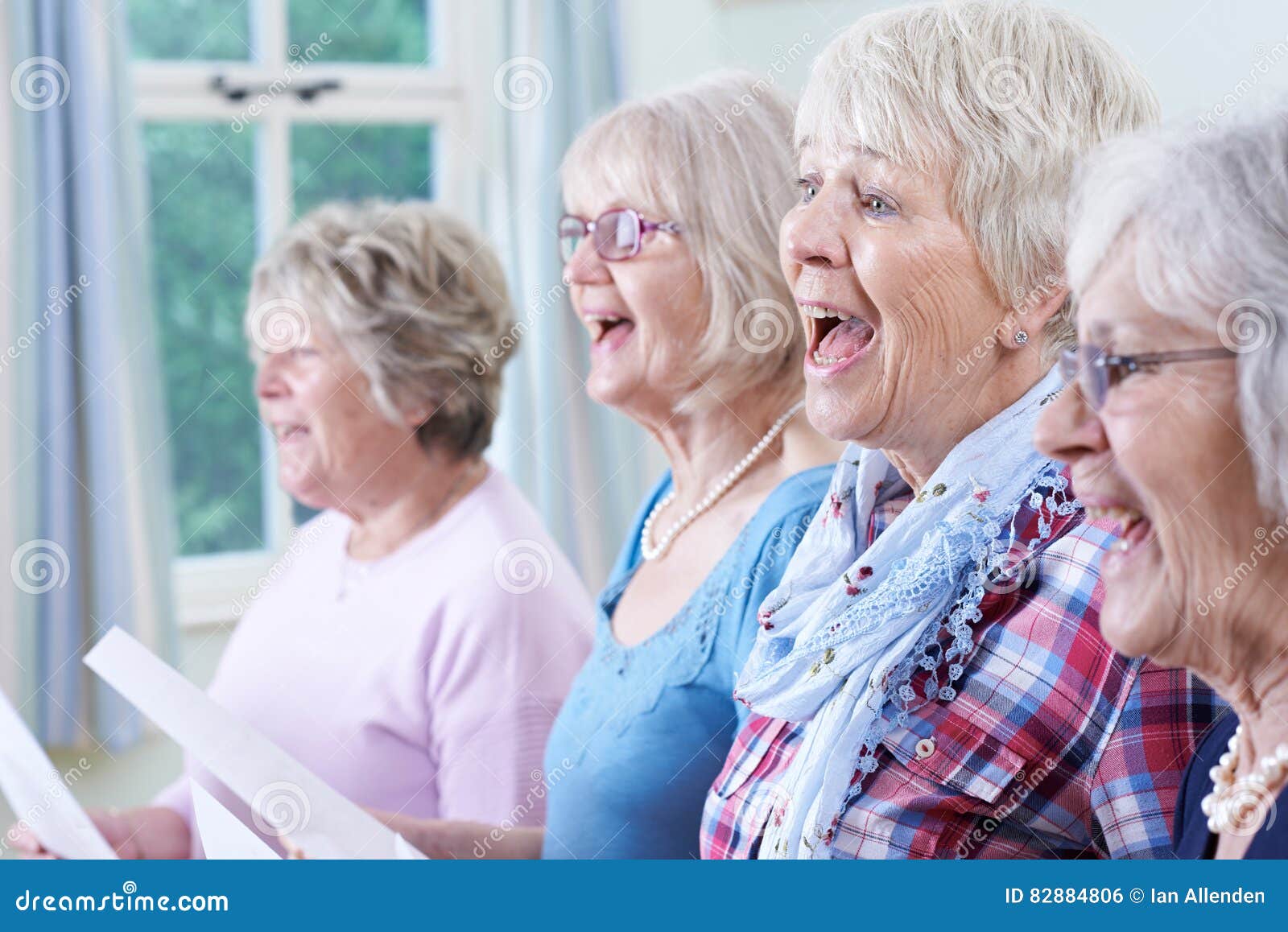 group of senior women singing in choir together