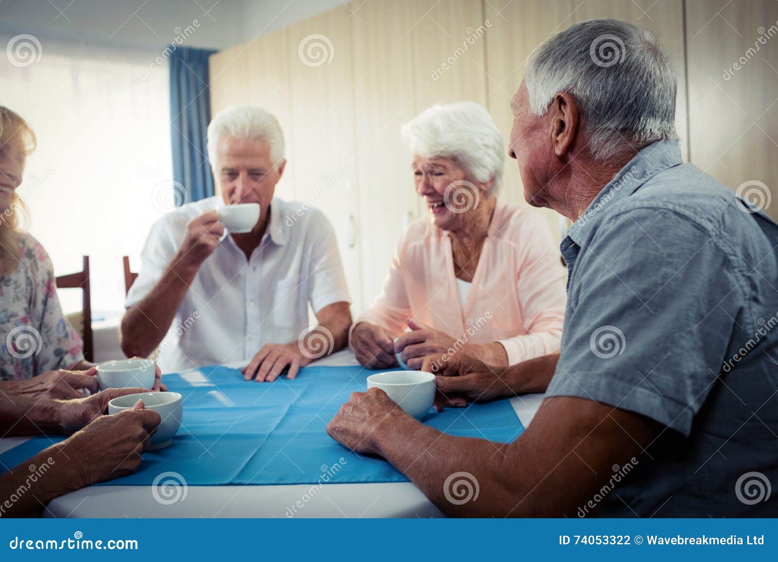 Group of Seniors Drinking Coffee Stock Photo Image of geriatric, health 74053322
