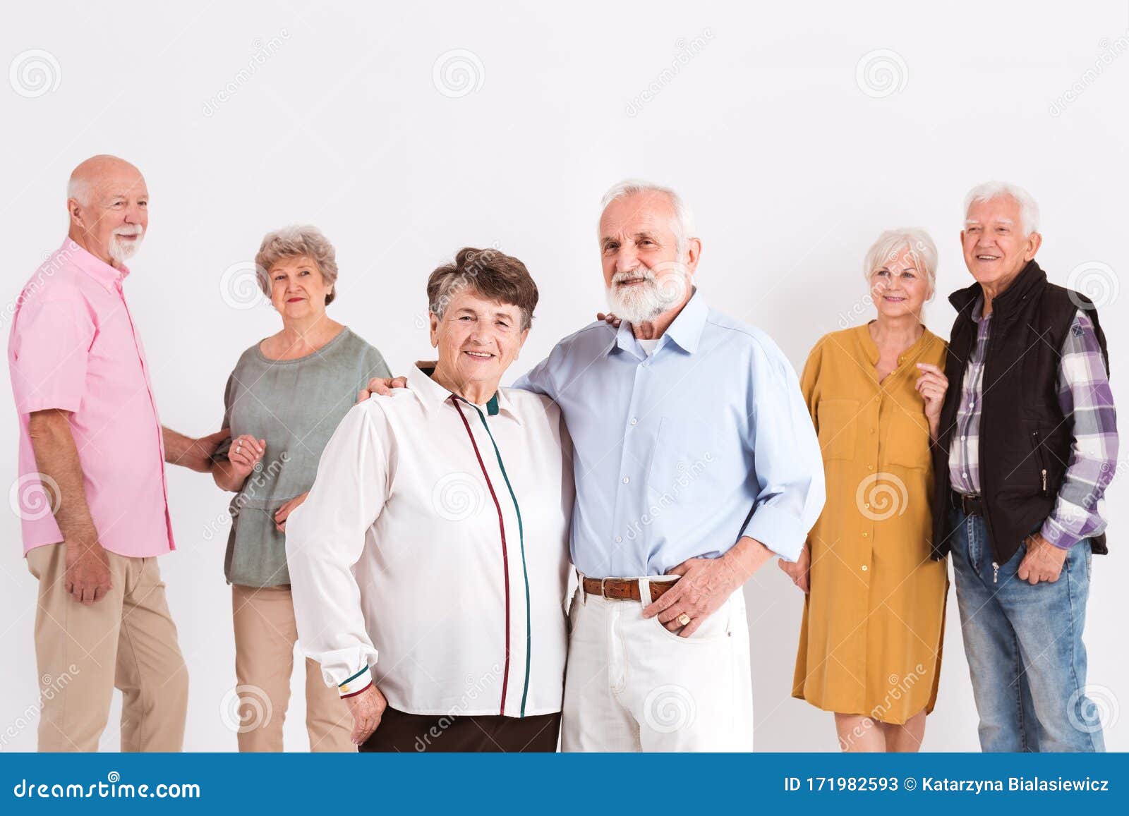 Group of Seniors Standing in Room Stock Image Image of belt, friends