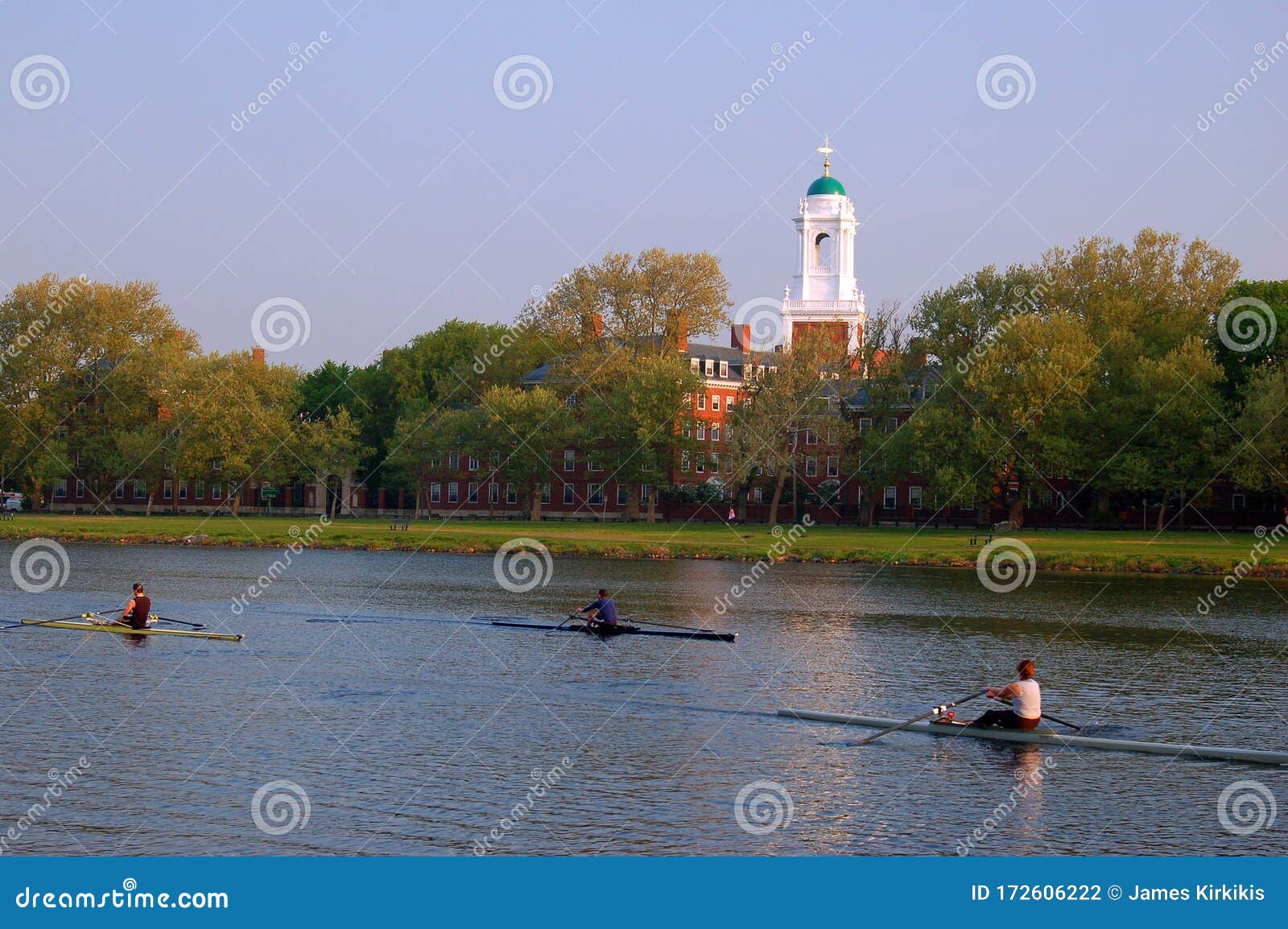 Rowing Past Harvard University Editorial Photography Image of