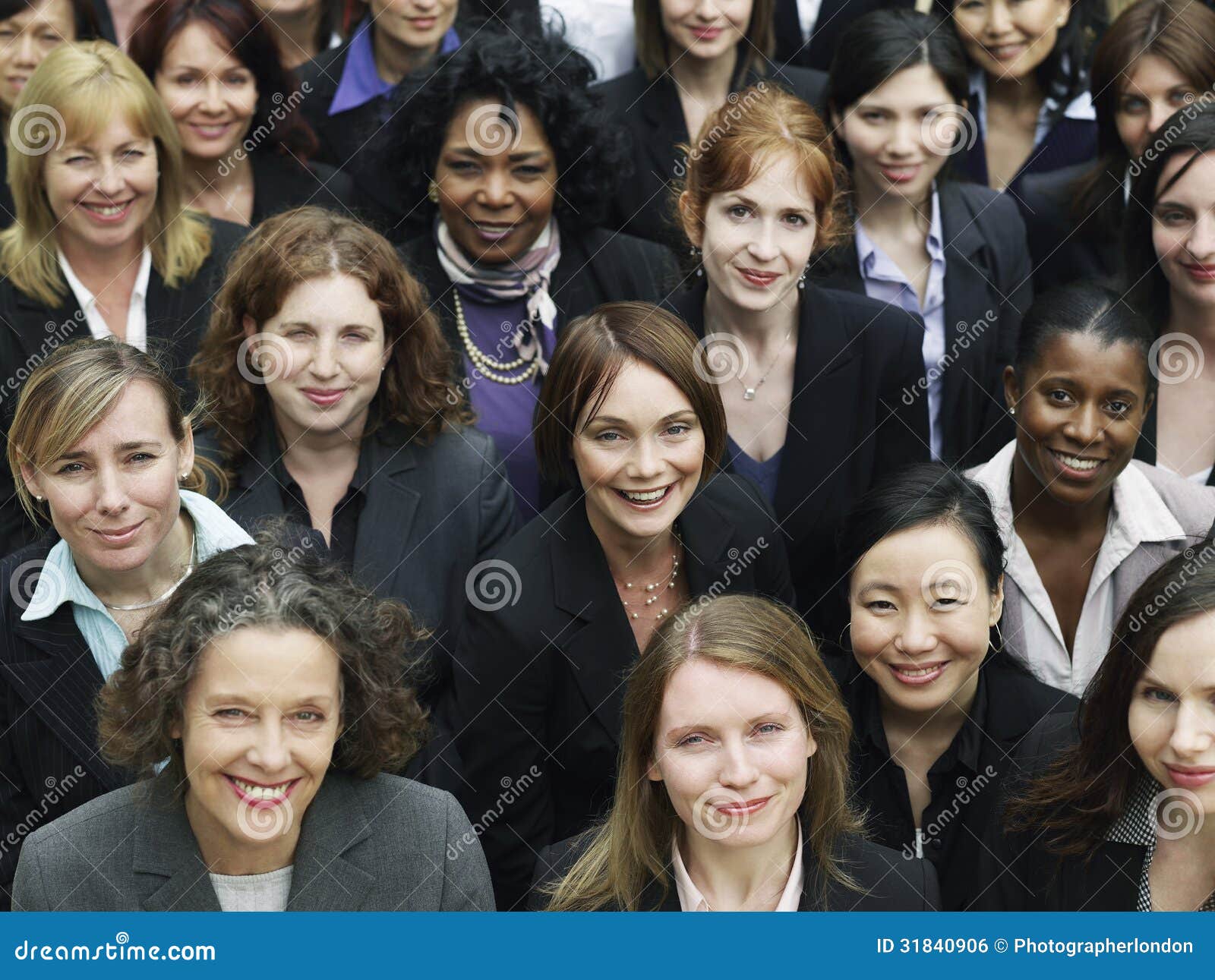 group of smiling businesswomen