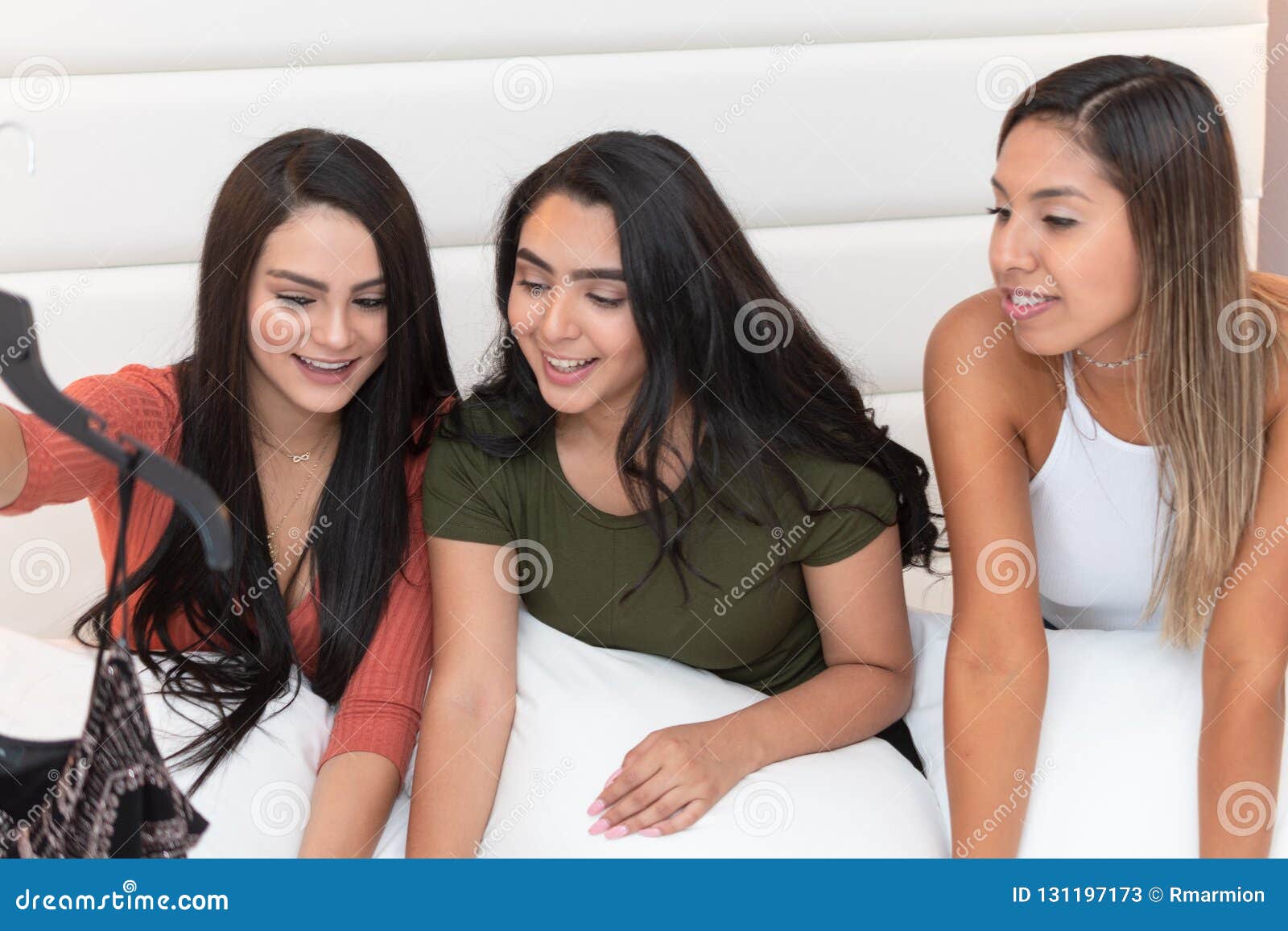 Group of Teen Friends in Bedroom Stock Image - Image of friends, happy ...