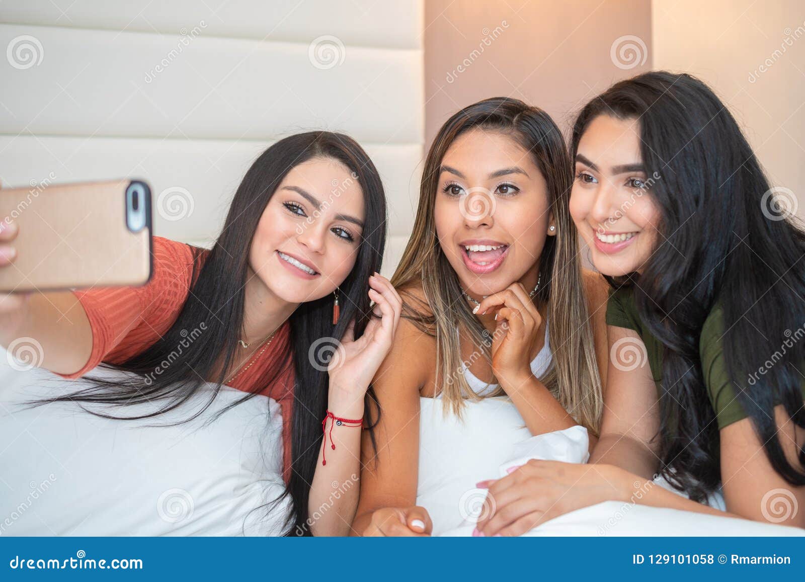 Group of Teen Girls in a Bedroom Stock Photo - Image of minority ...