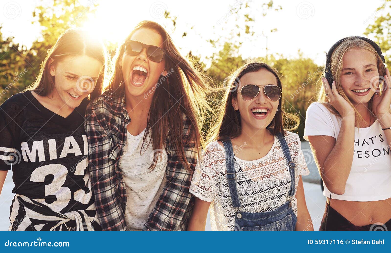 group of teenagers laughing