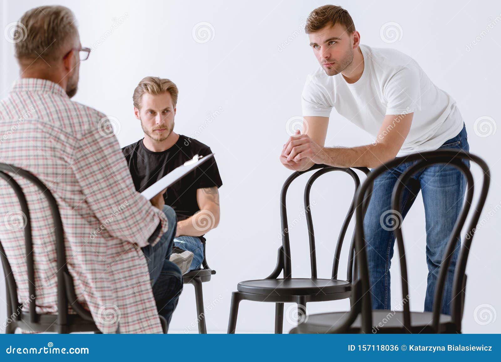Group therapy for man stock photo. Image of white, circle 157118036