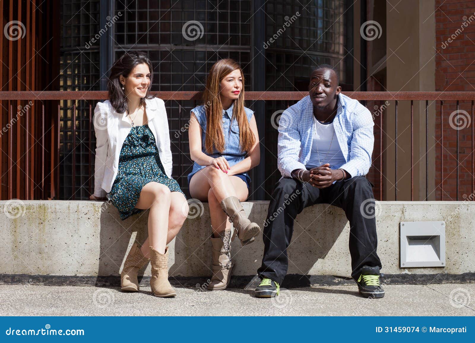 Group Of Three Friends Stock Photo Image Of Meeting 31459074