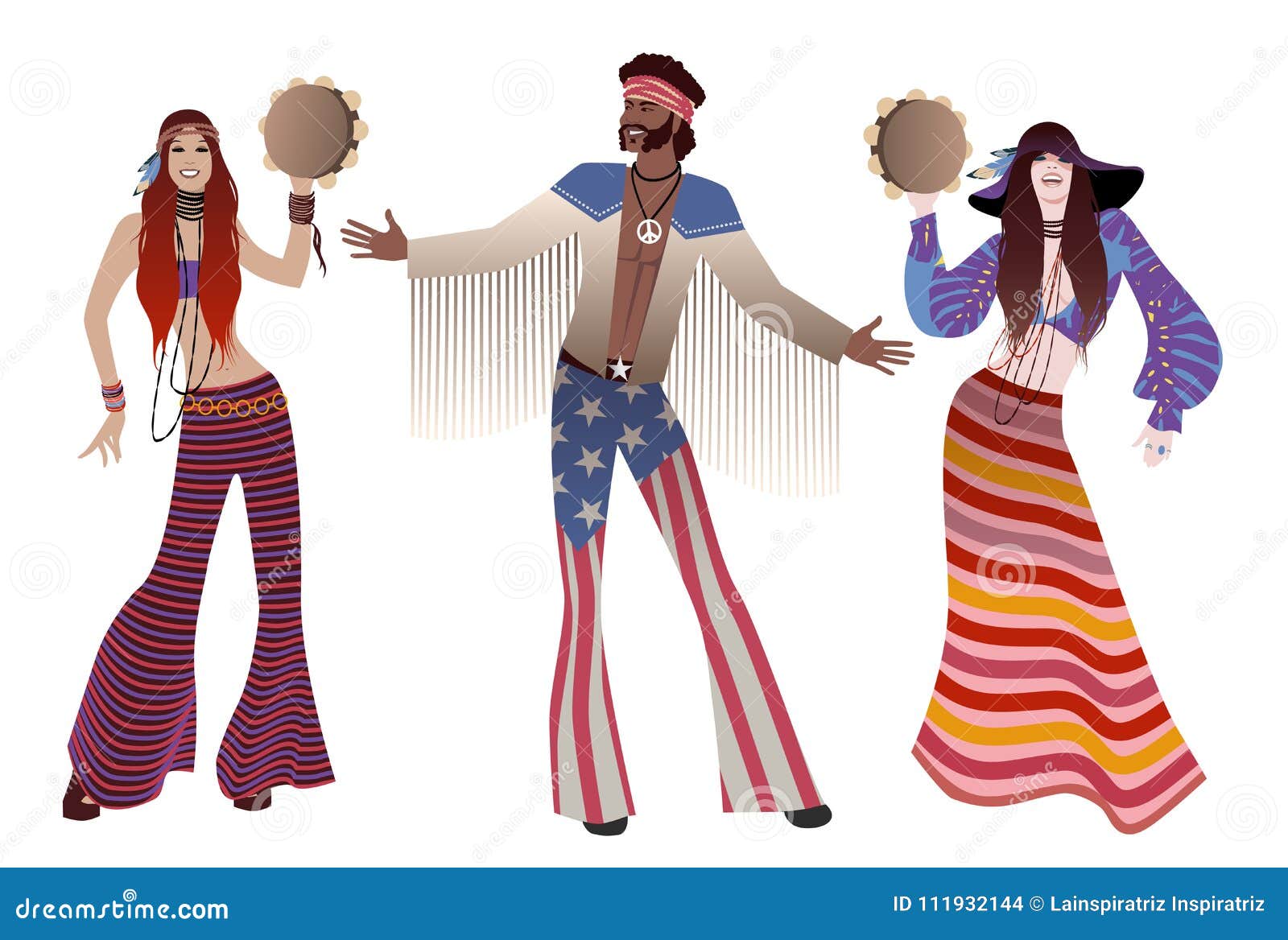Happy Man In Hippie Clothes Stock Illustration - Download Image Now - Hippie,  Men, Illustration - iStock