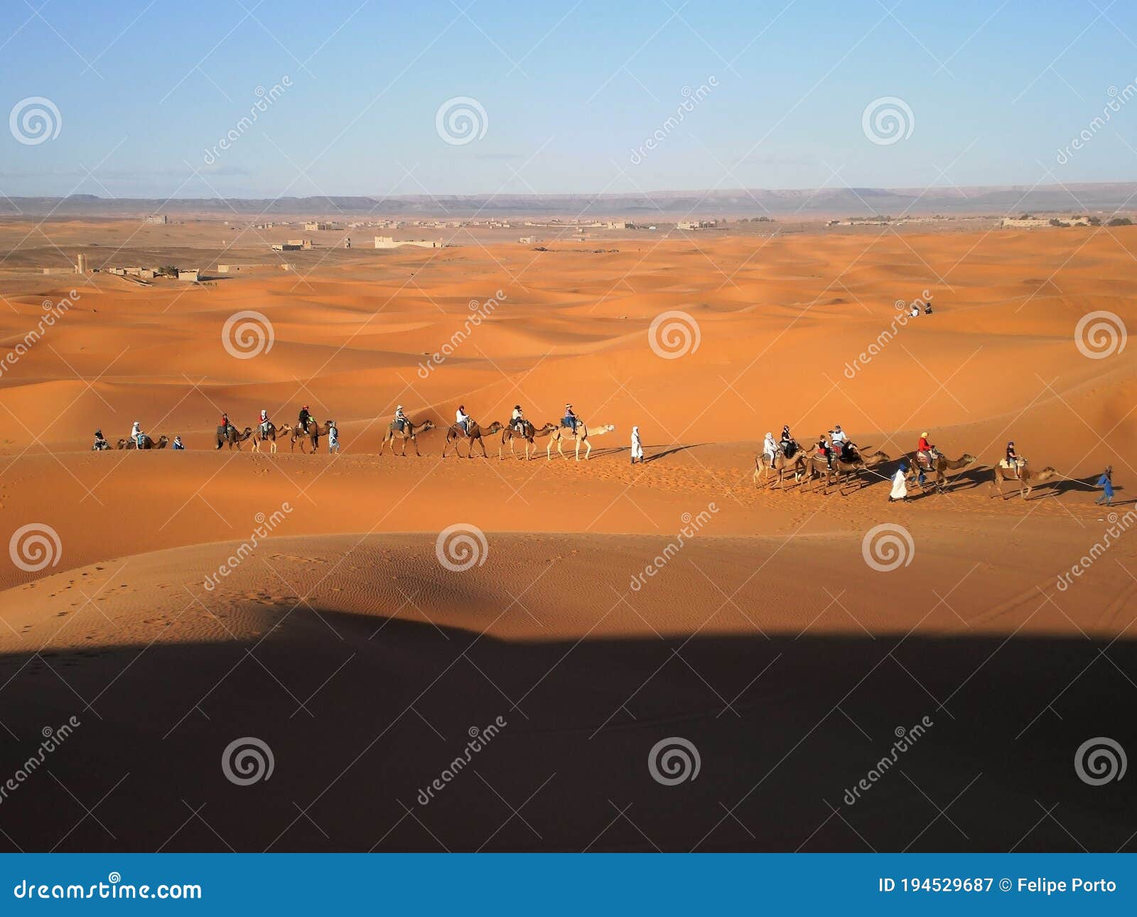 group of tourist in saara desert, morocco