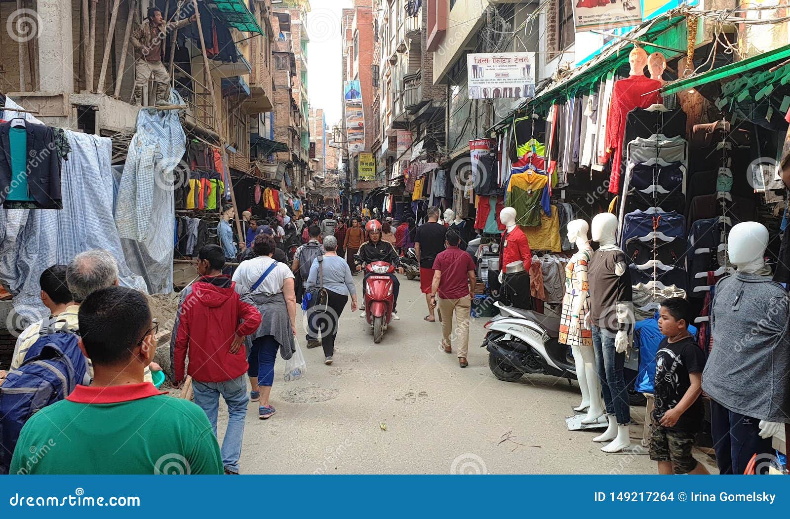 Shopping Street in Kathmandu, the Capital of Nepal Editorial Stock