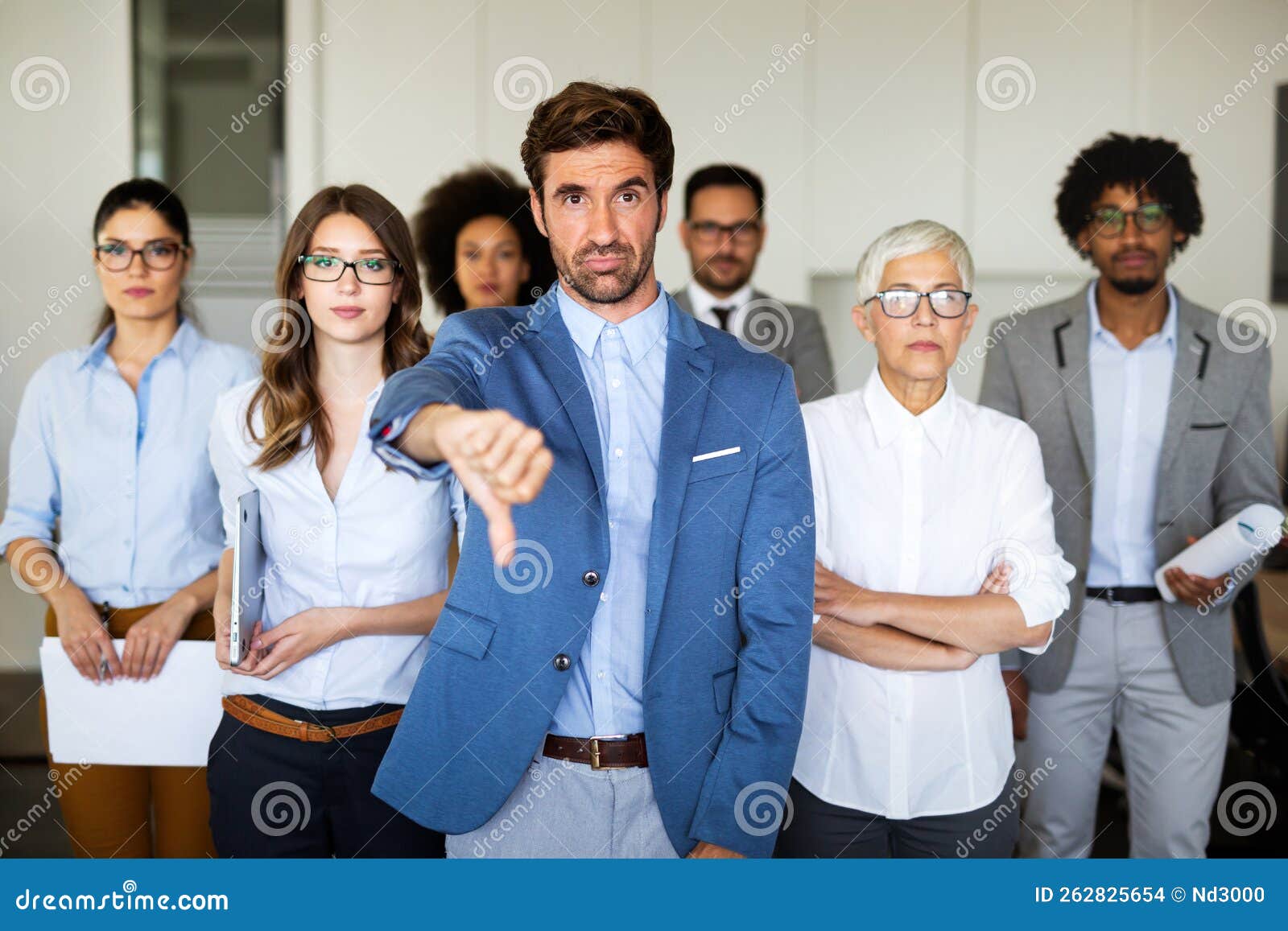 Group Of Unsuccessful Business People And Badly Managed Company Leads