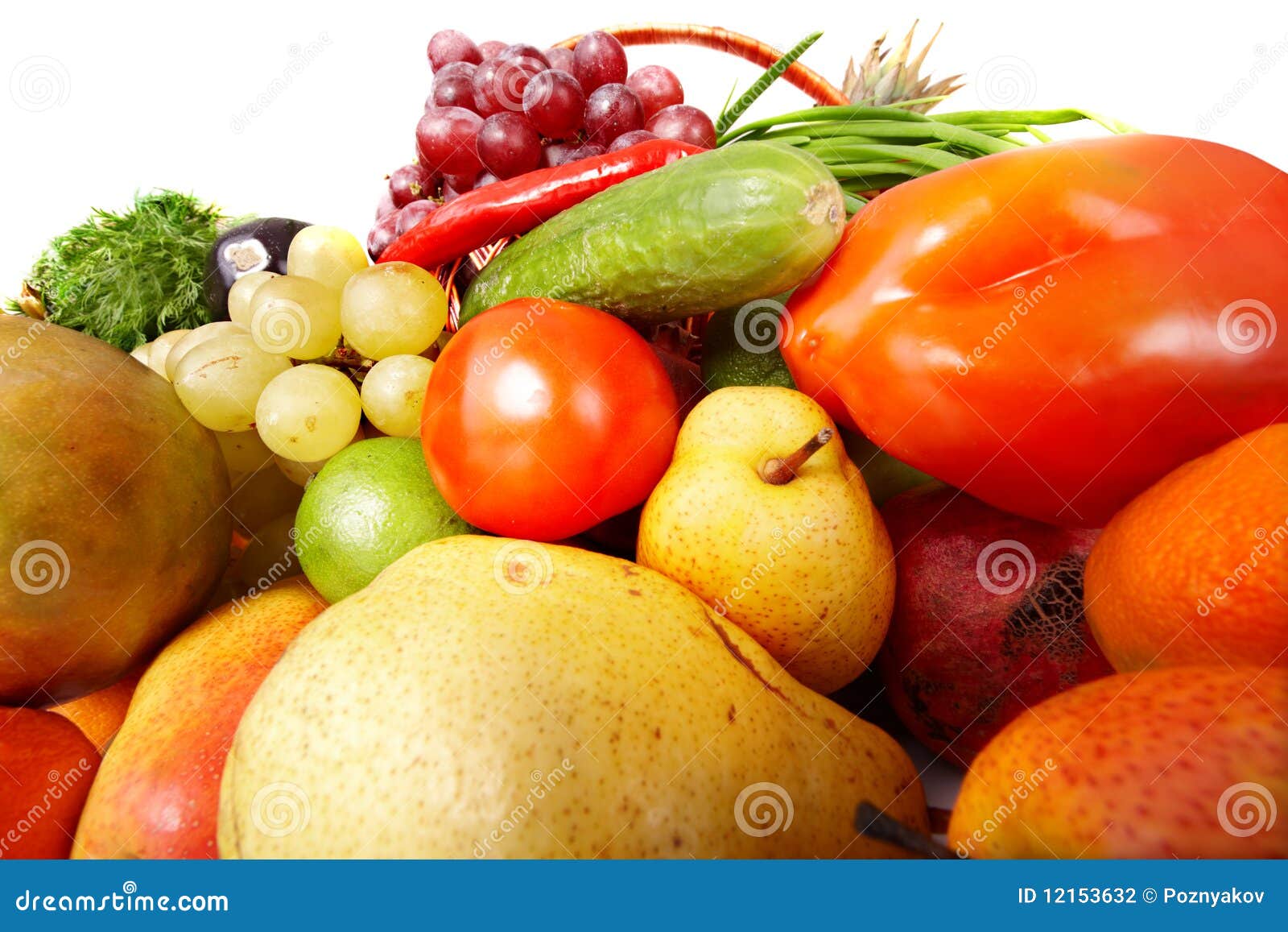 Group of Vegetable and Fruit. Stock Photo Image of focus, lime 12153632