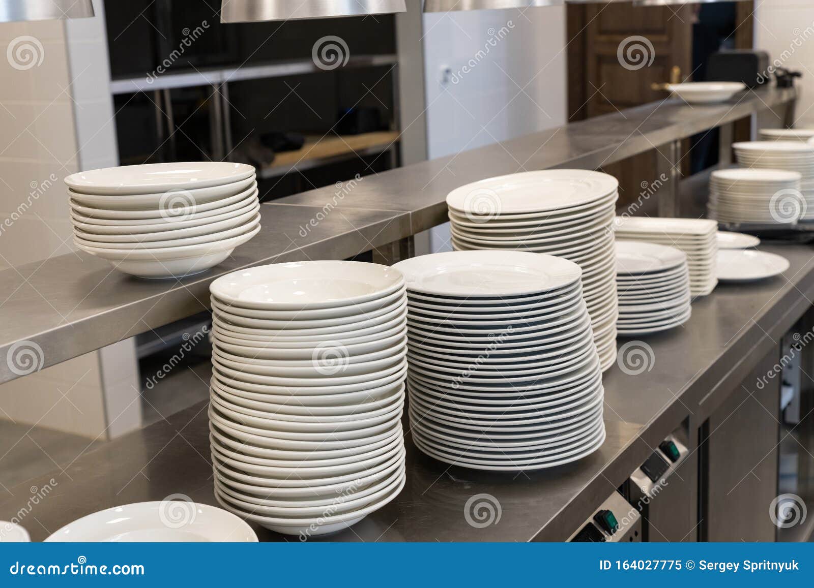 Group of White Plates Stacked Together Stock Image Image of clean