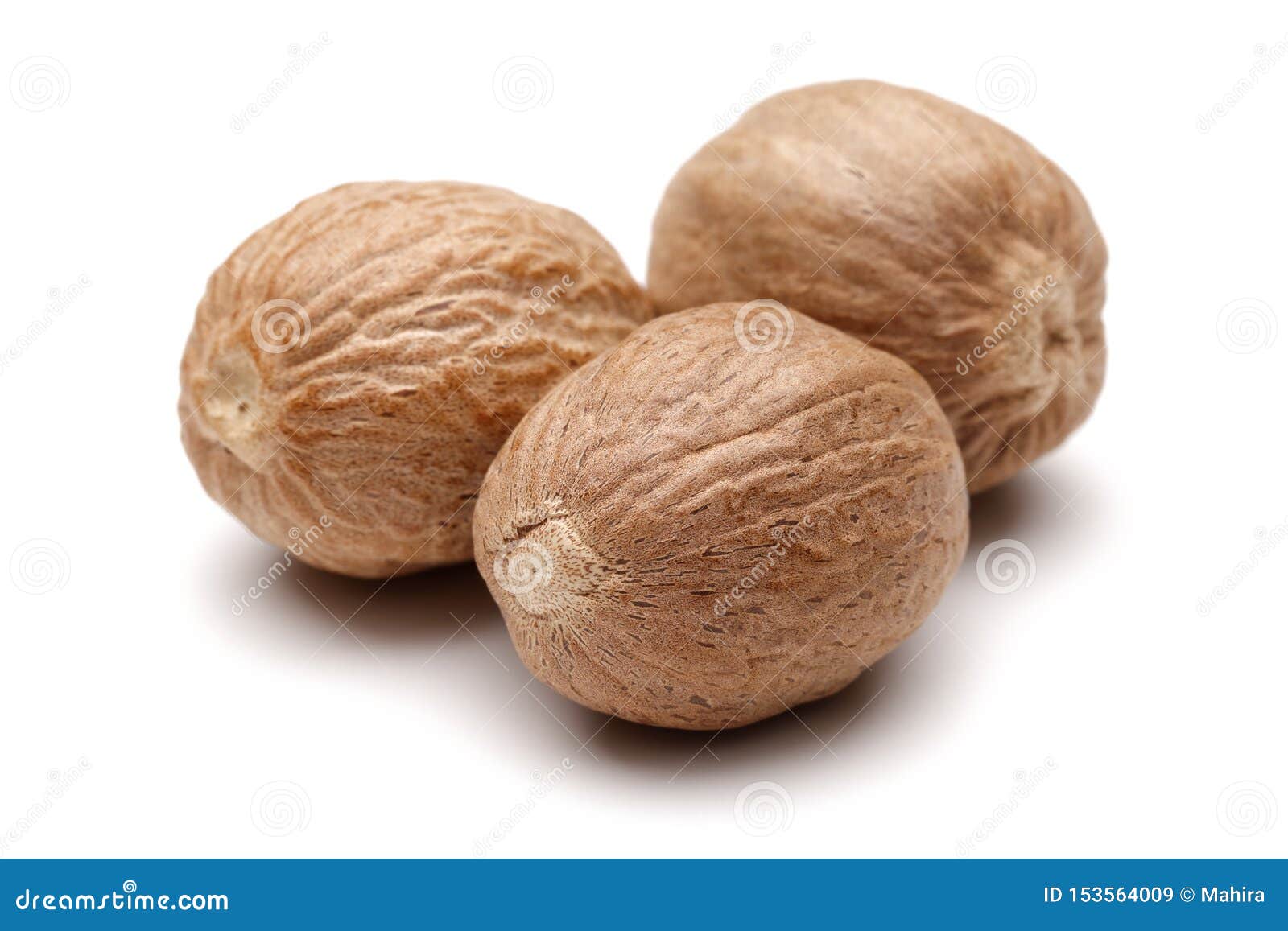 Group of Whole Nutmegs Isolated Stock Image Image of fruit, grain