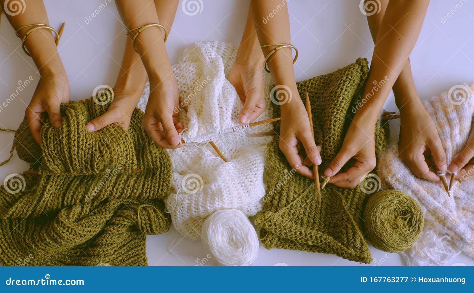 Wool, Needles, Hands