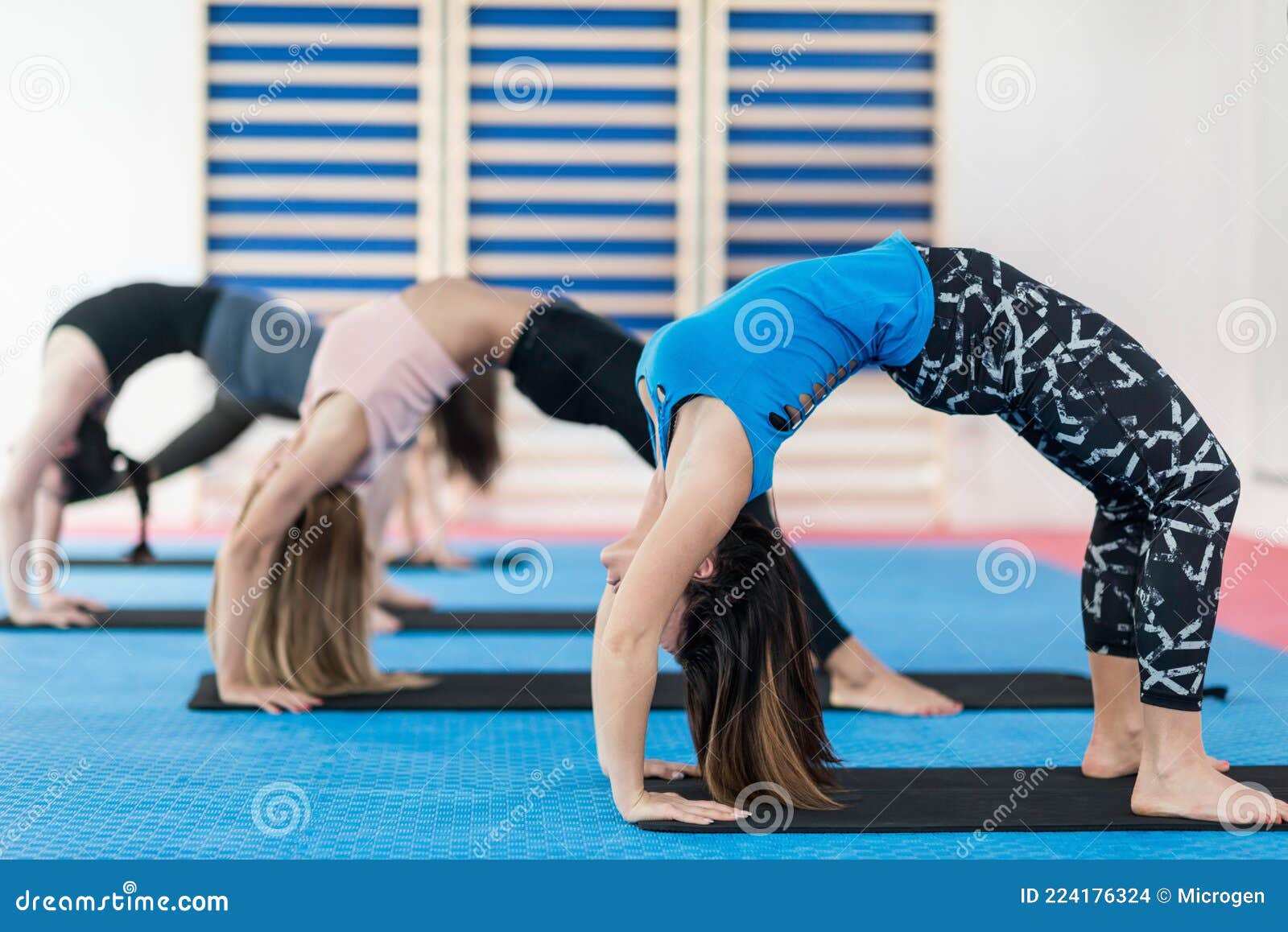 Upward Bow Yoga Position stock photo. Image of club - 224176324
