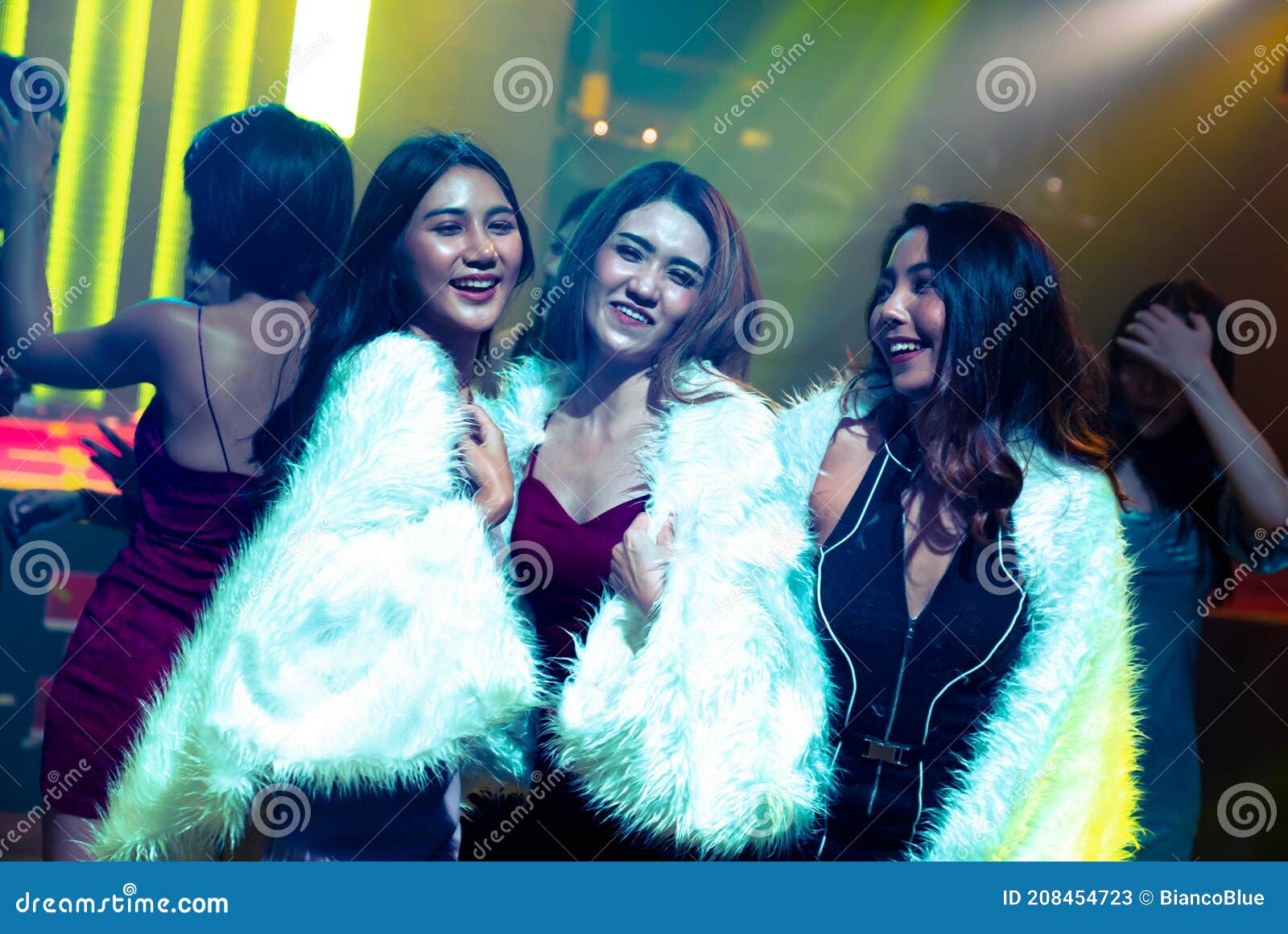 Group Of Women Friend Having Fun At Party In Dancing Club Stock Image