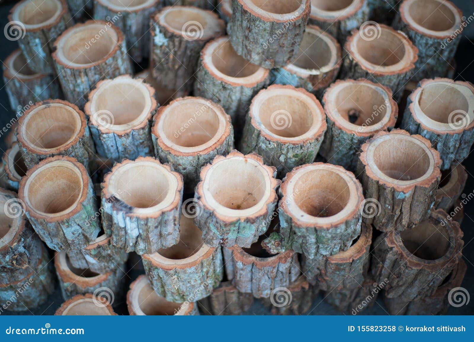 Group of Wood Flower Pot for Sale Stock Photo Image of gardening