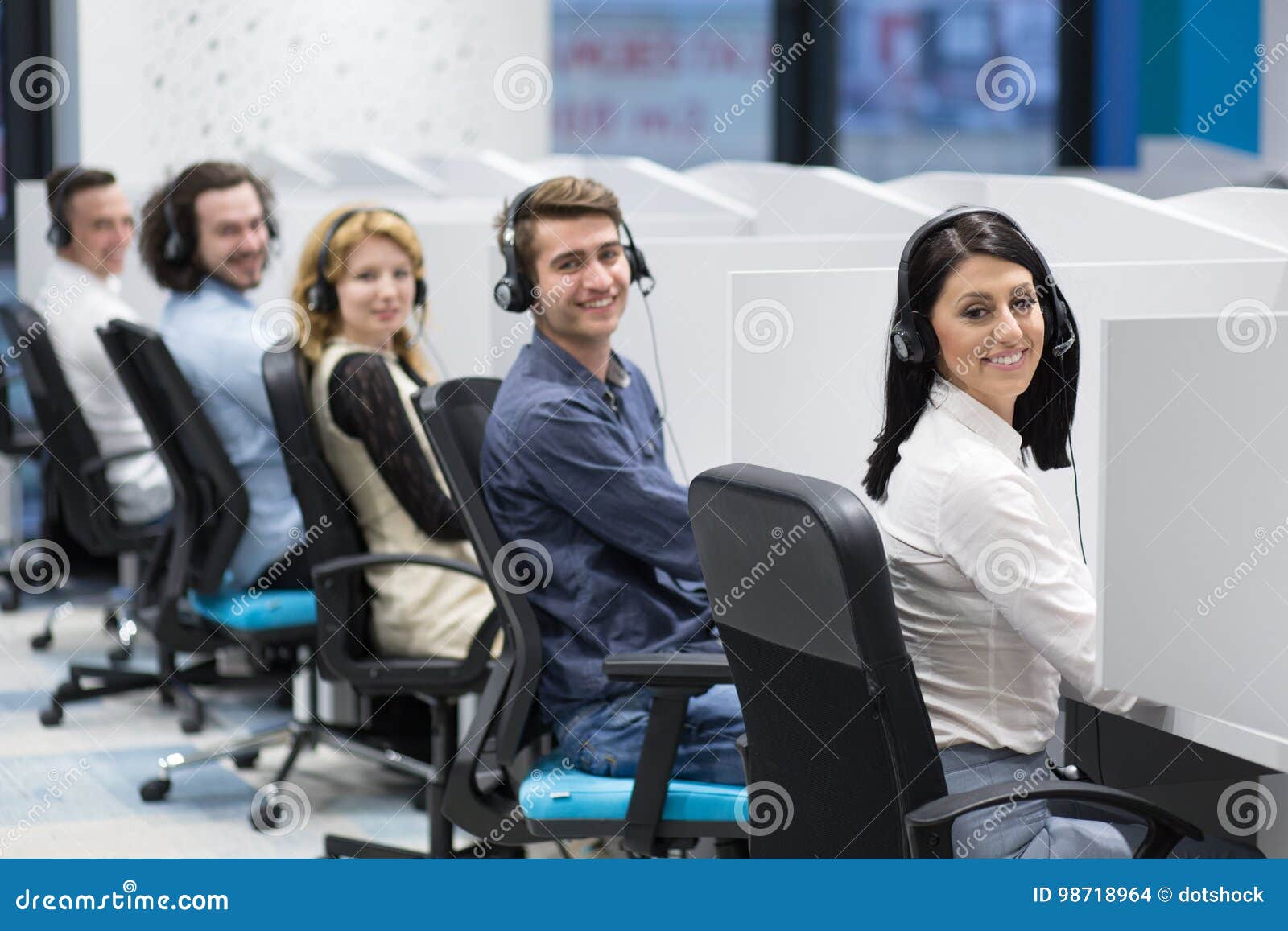 Call center operators stock photo. Image of people, corporate - 98718964
