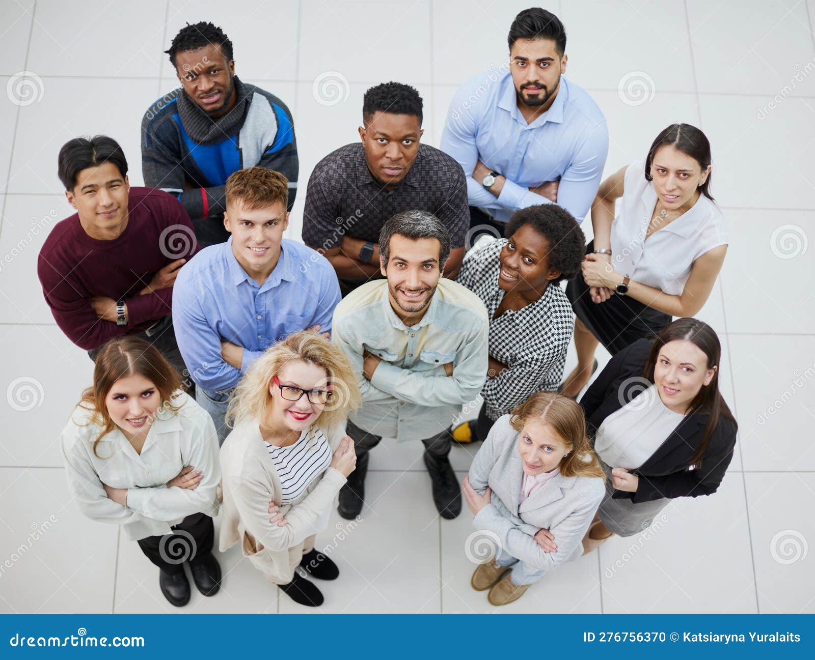 Group of Young Different People Looking Up Stock Photo - Image of pride ...