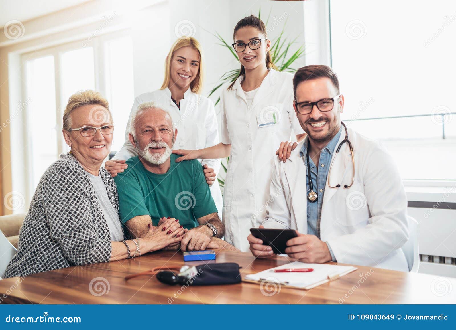 Young Doctor during Home Visit Senior People Stock Image Image of