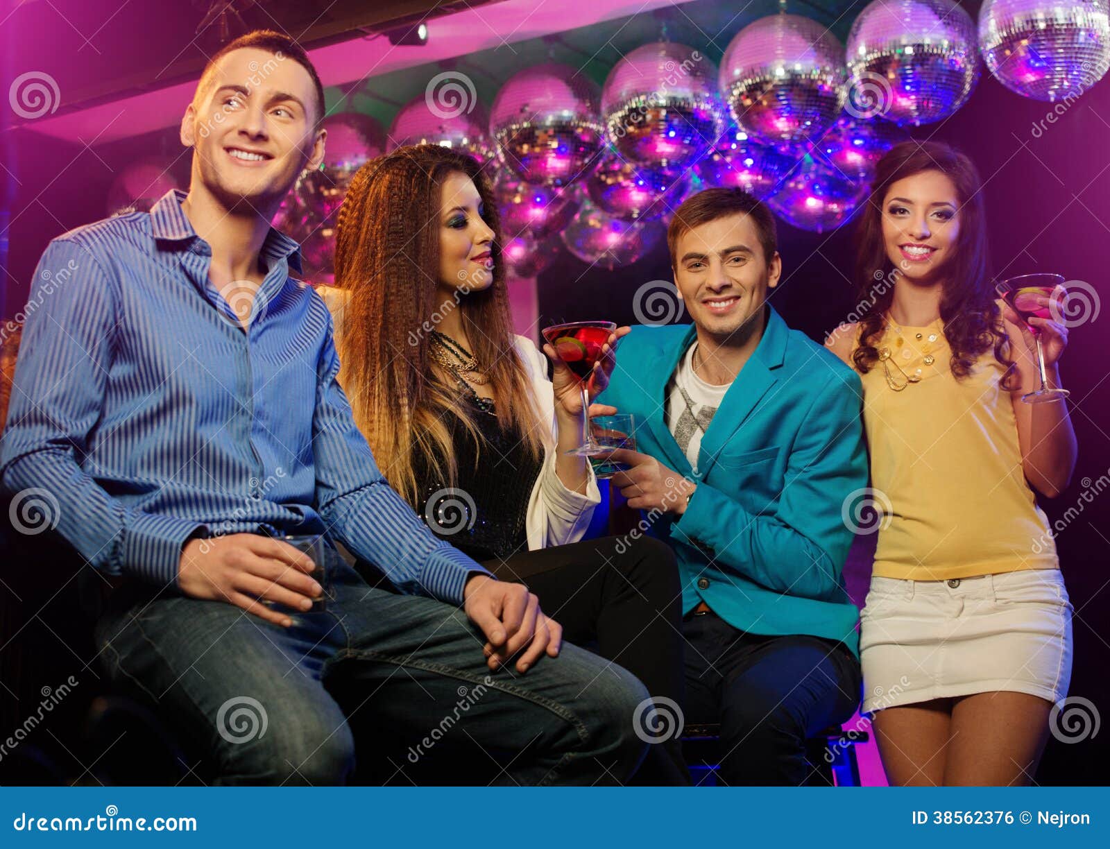 Group of Young Friends at Night Club Stock Photo - Image of excitement ...