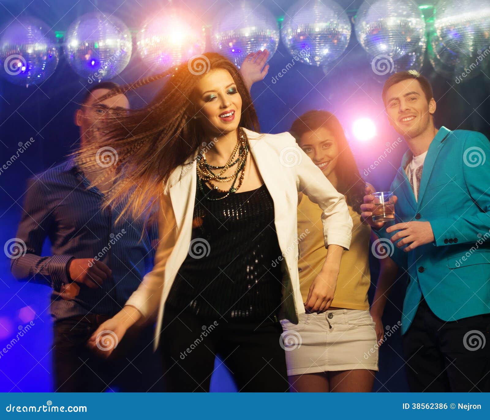 Group of Young Friends at Night Club Stock Photo - Image of cheerful ...