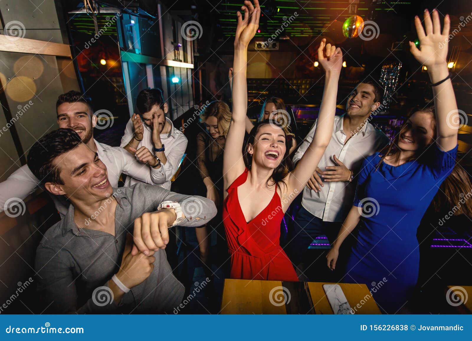 Group of Friends Partying in a Nightclub Stock Photo - Image of couple ...