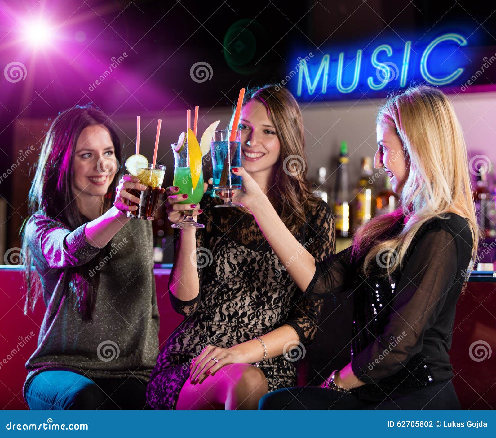 Group of Young Girls Having Fun in Club Stock Photo Image of girl