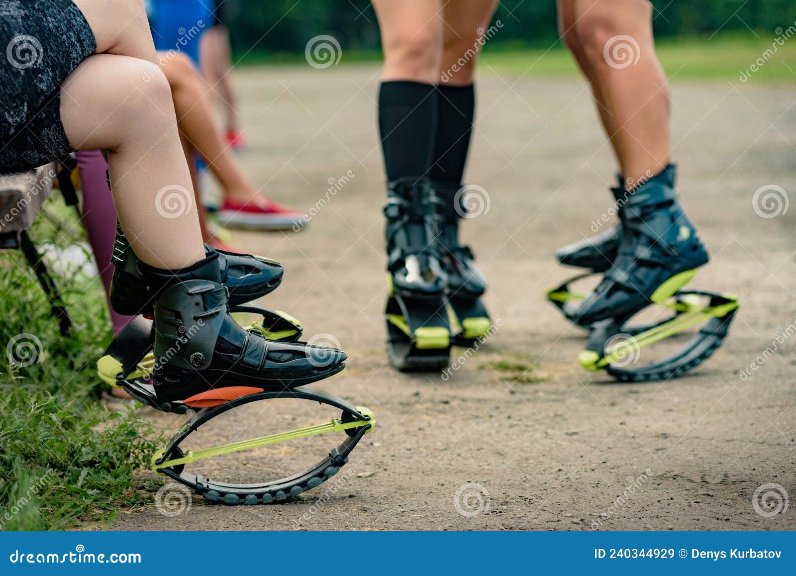 Woman Keeps Pink Kangoo Jumps Boots in Hand and Shows Thumbs Up Stock Photo  - Image of activity, female: 125151176