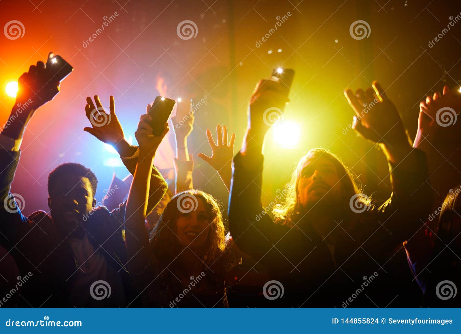 Group of Fans Enjoying Performance of Musician Stock Photo - Image of ...