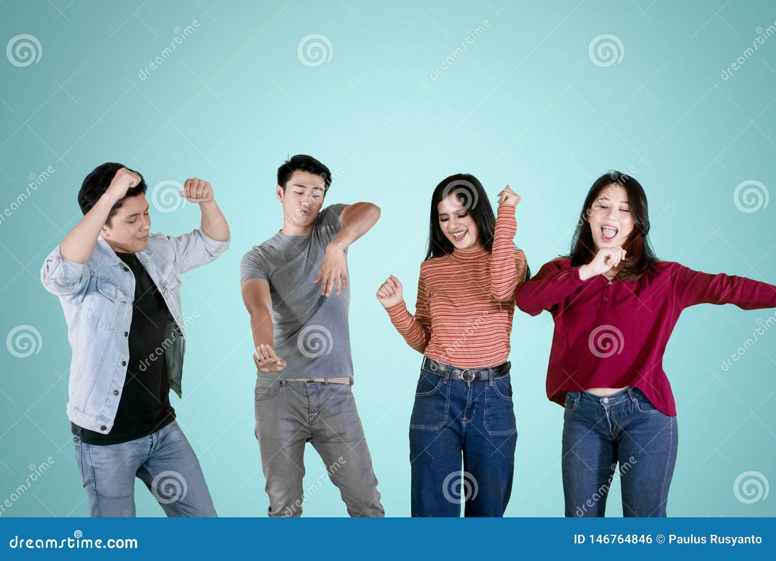 Young People Celebrate Success by Dancing Stock Photo - Image of female ...