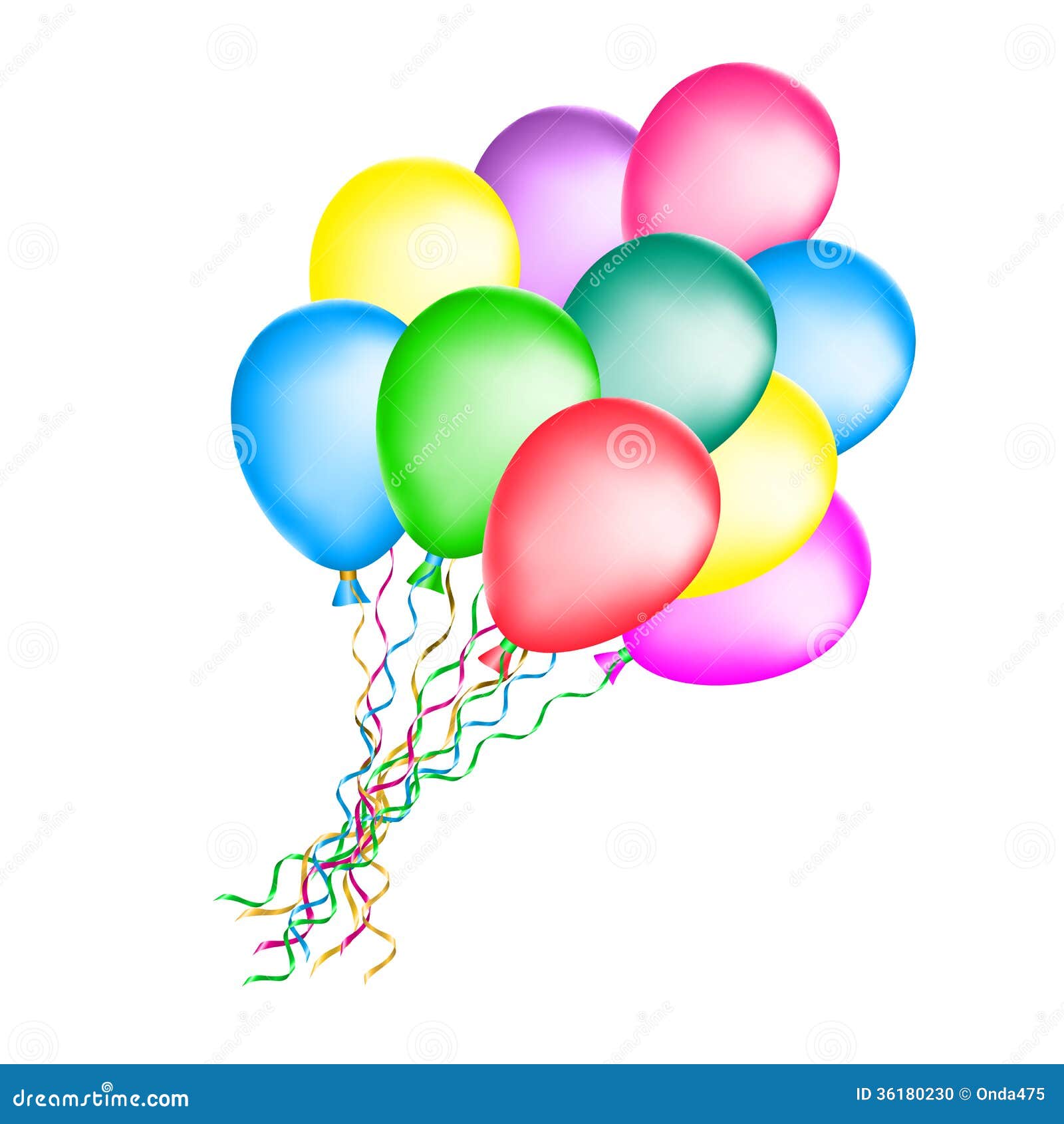 Groupe de ballons colorés illustration de vecteur. Illustration du ballon -  36180230