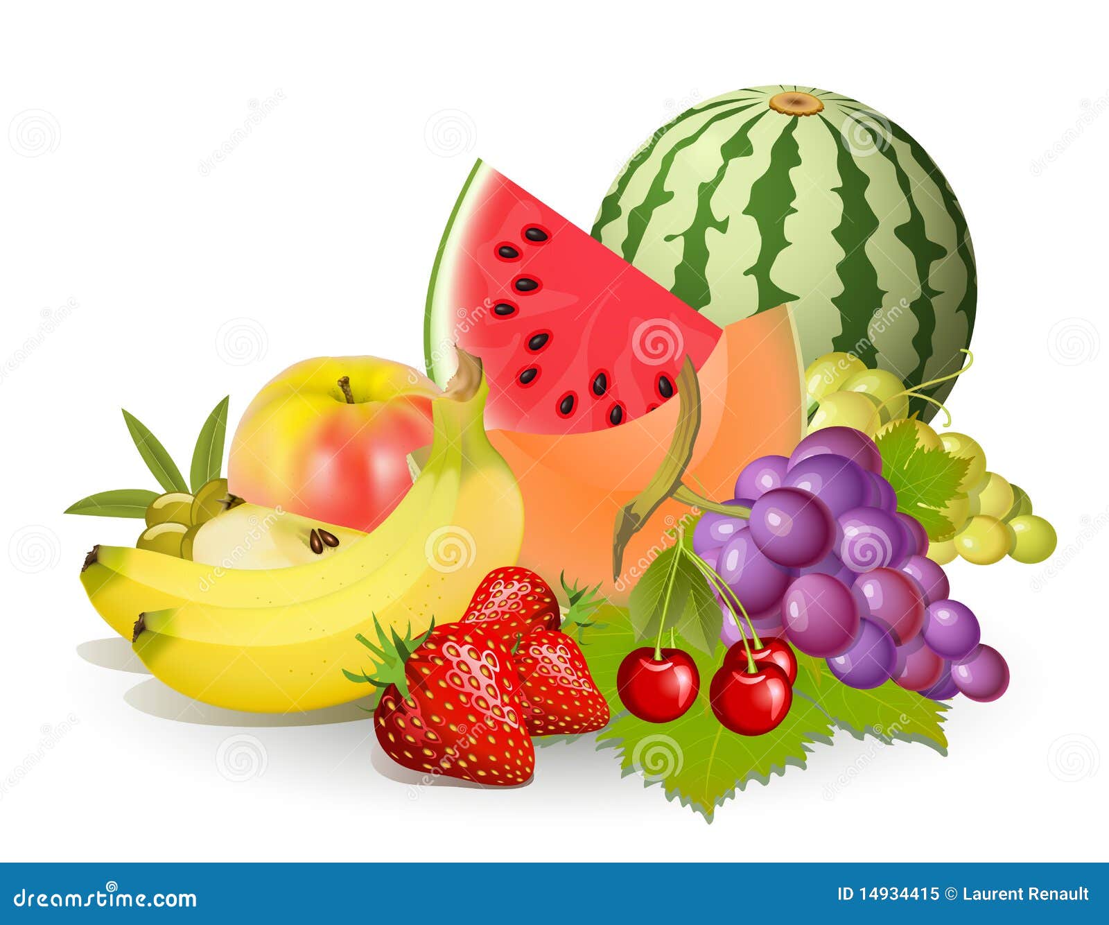 Groups of fruits stock vector. Illustration of food, cherries 14934415