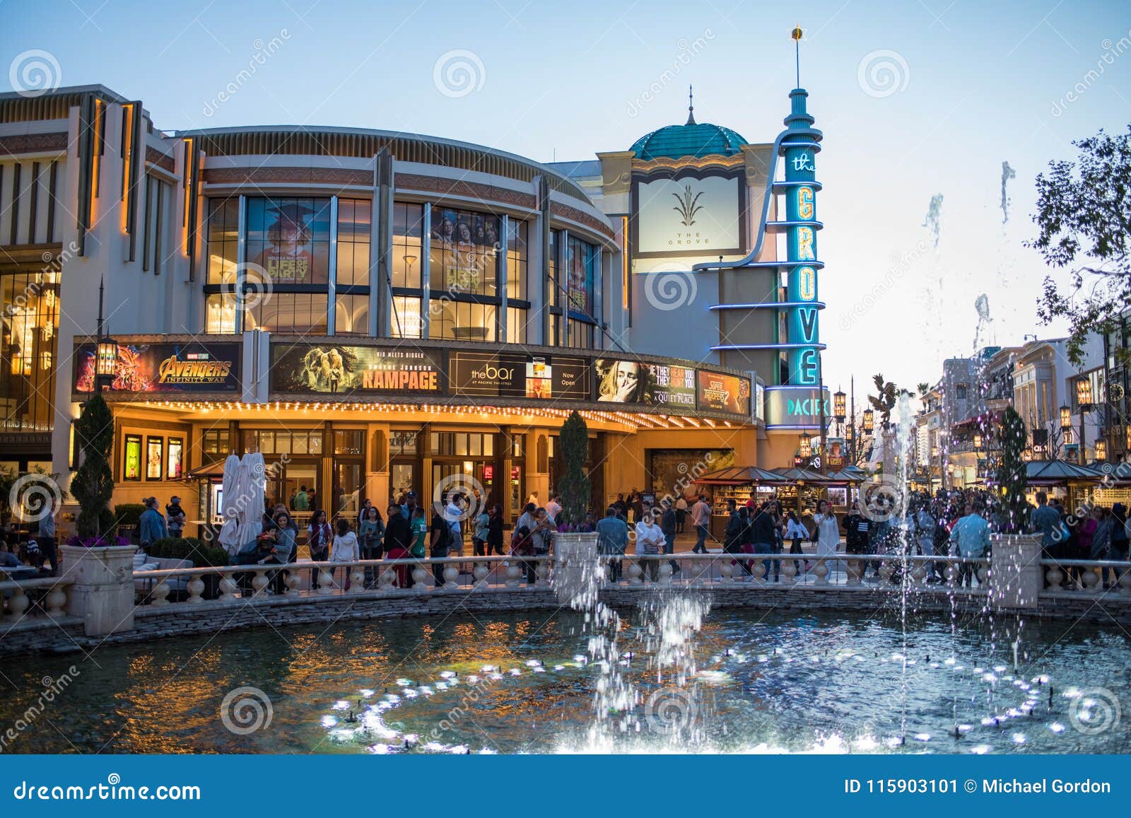 The Grove Shopping Center in Los Angeles Editorial Photo - Image of