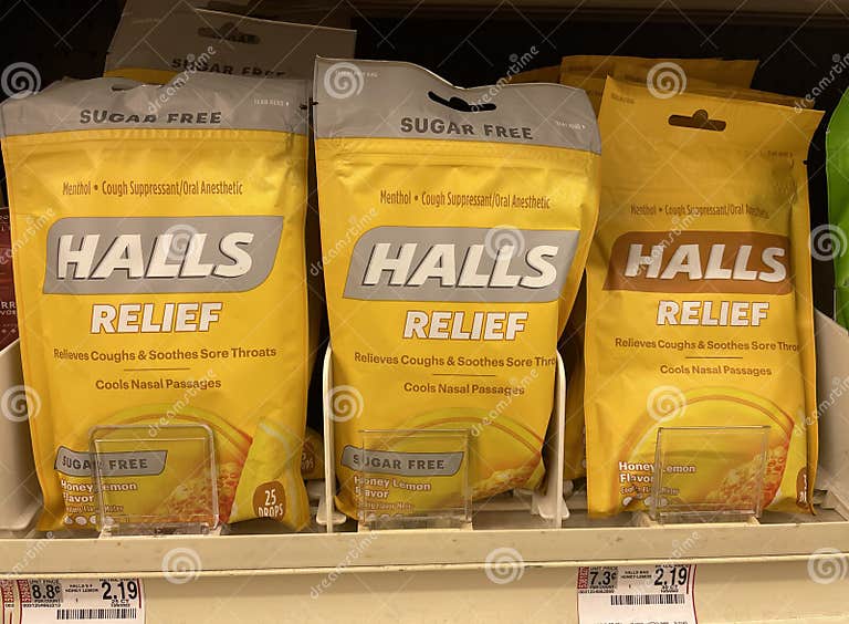 Grocery Store Halls Cough Drops Lemon Editorial Photo Image of store, variety 260147606